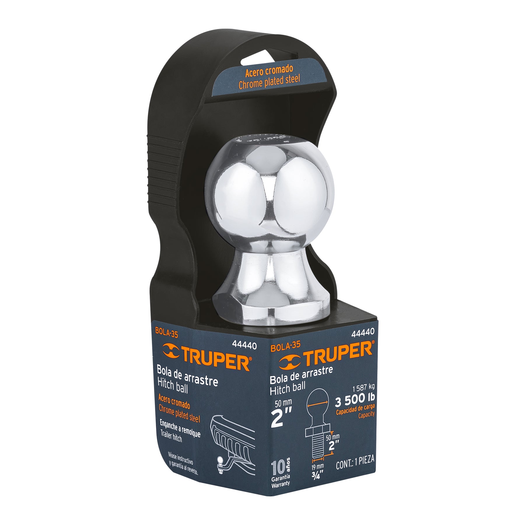 Bola de arrastre para remolque, 2", 3,500 lb, TRUPER