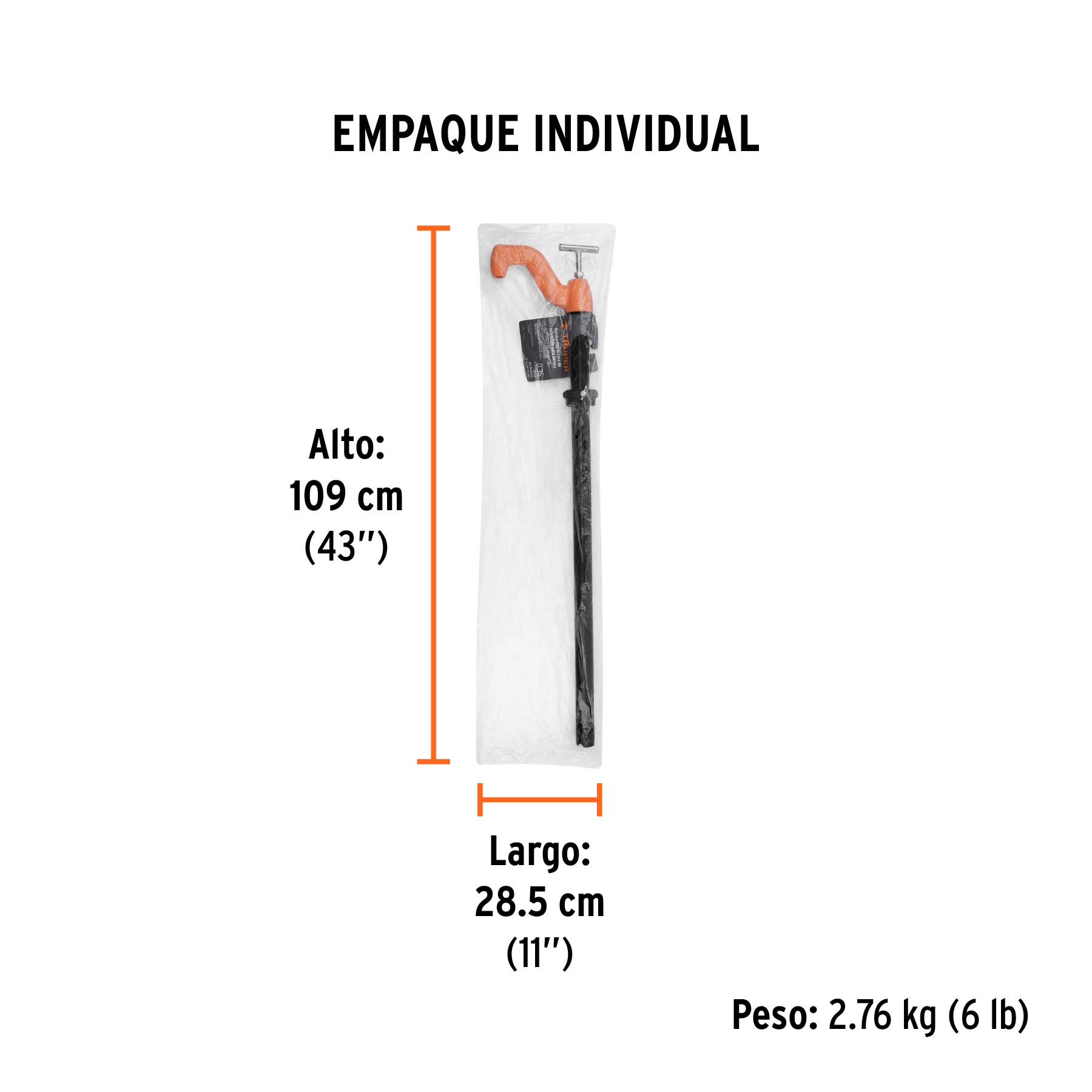 Bomba extractora de solventes con manija tipo "T", TRUPER - Empaque