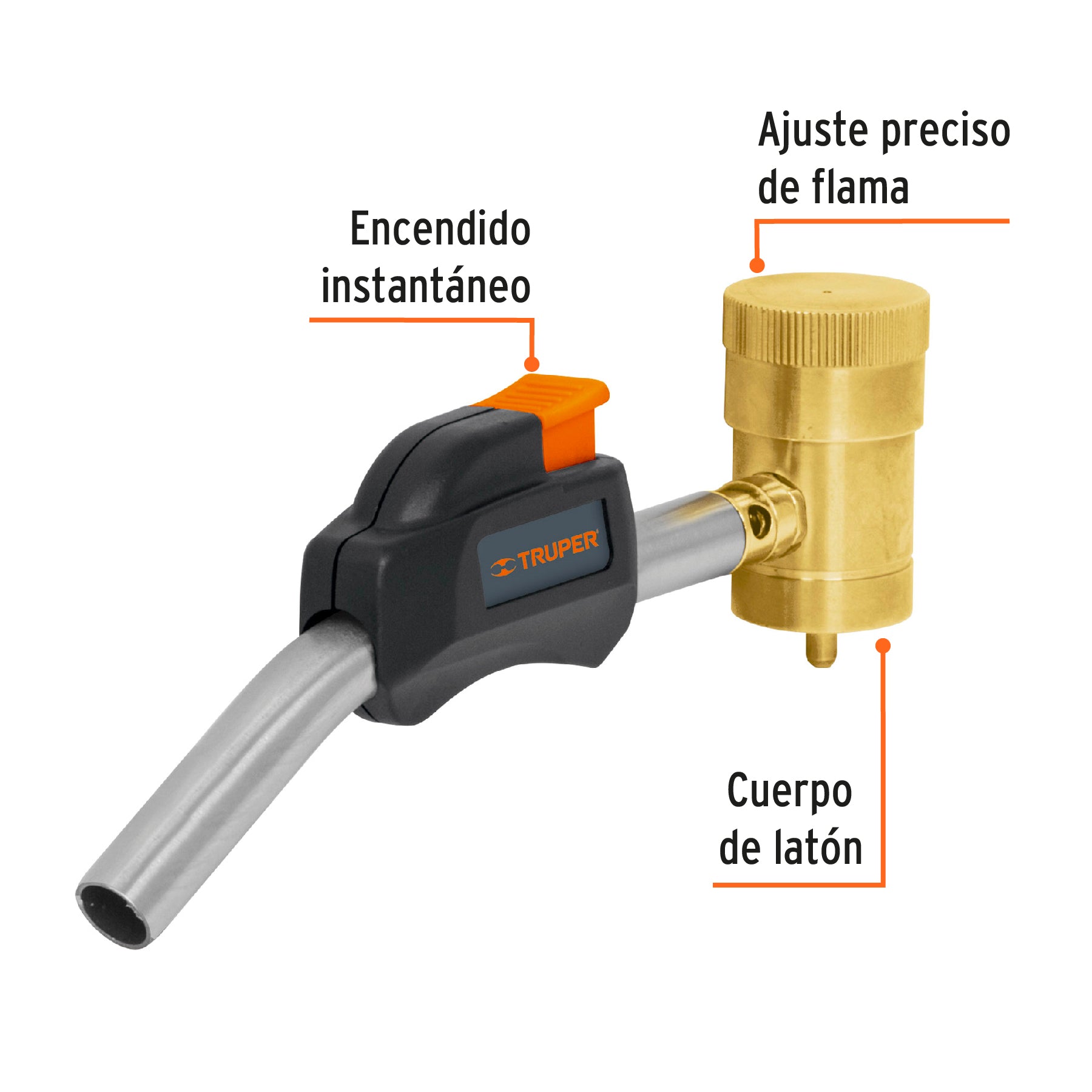 Soplete de latón electrónico, para gas propano, TRUPER