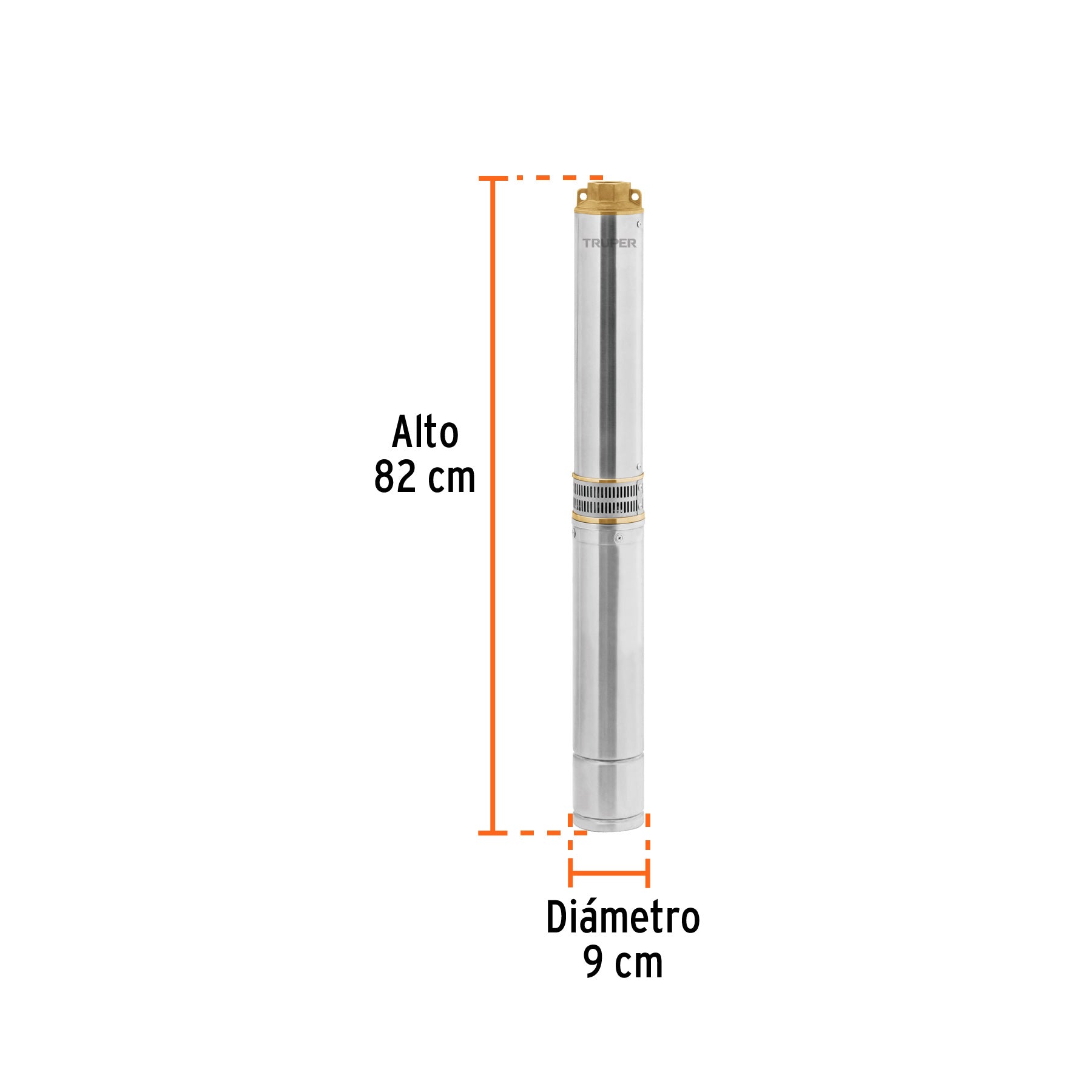 Bomba sumergible tipo bala 4", 1-1/2HP,agrícola, 220V,TRUPER