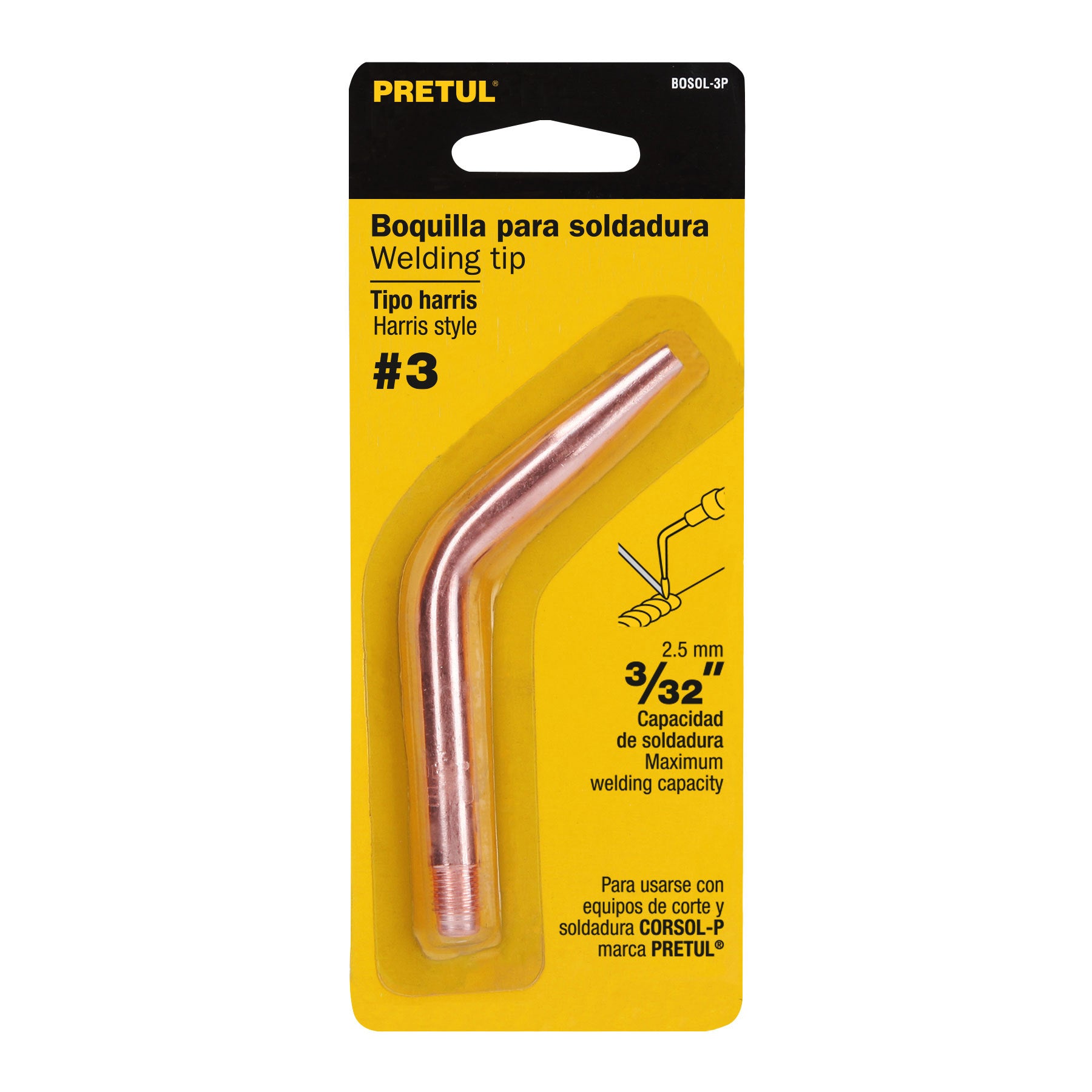 Boquilla 3 para soldar con acetileno, PRETUL