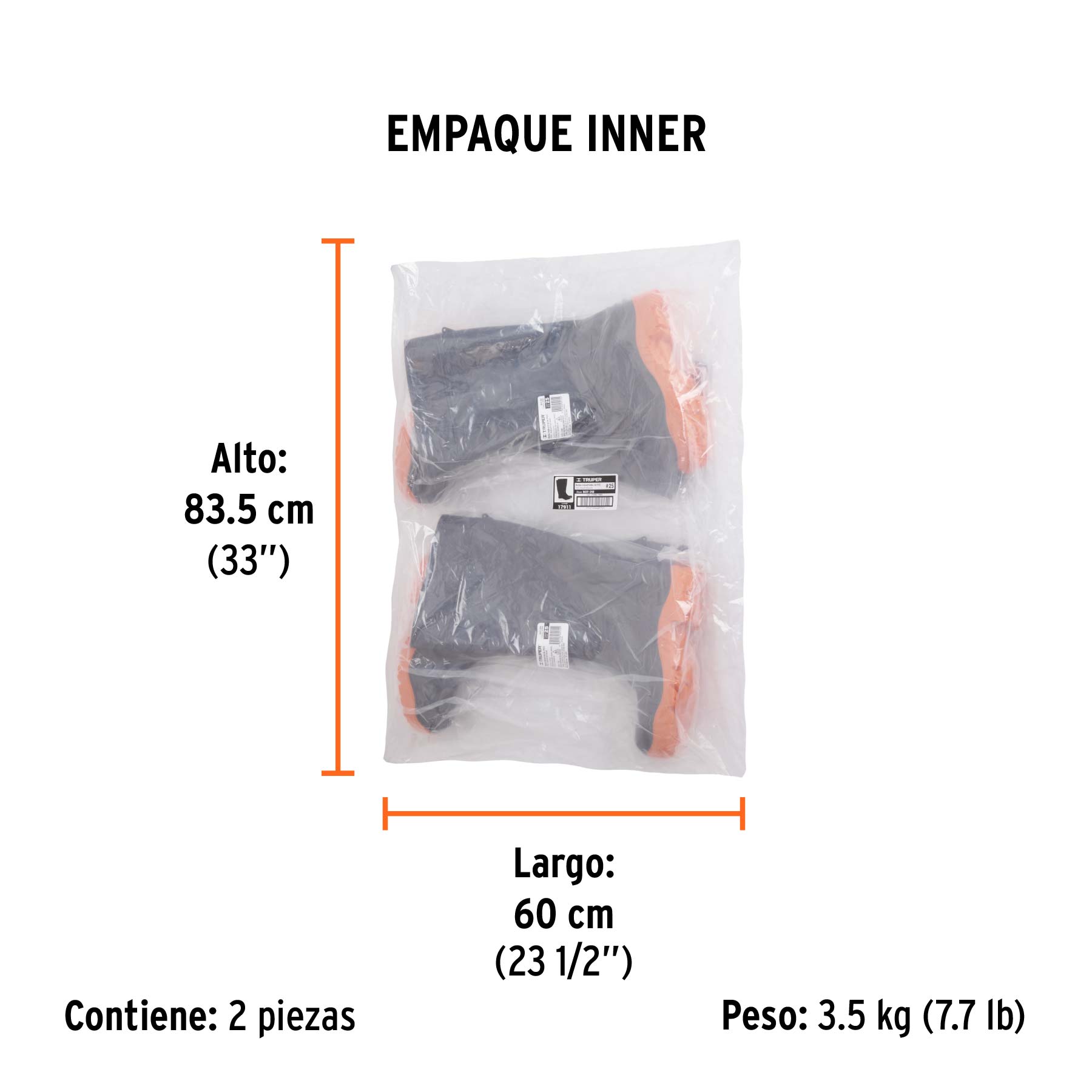 Botas industriales 25, TRUPER - Empaque