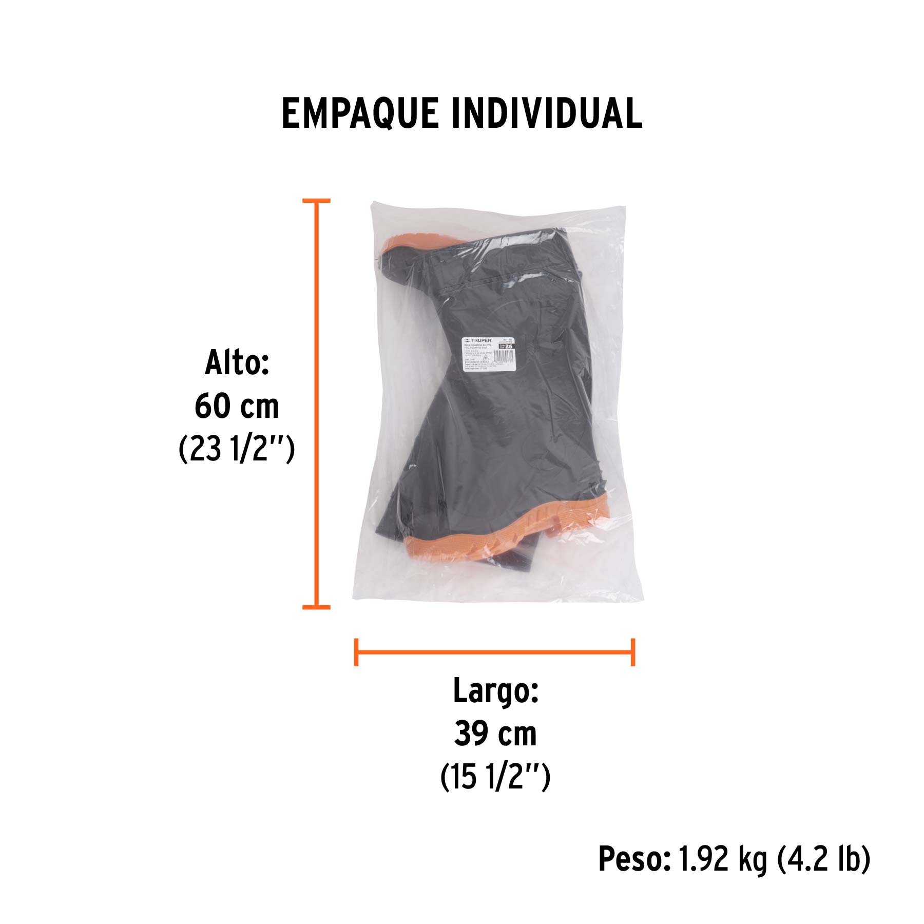 Botas industriales 26, TRUPER - Empaque