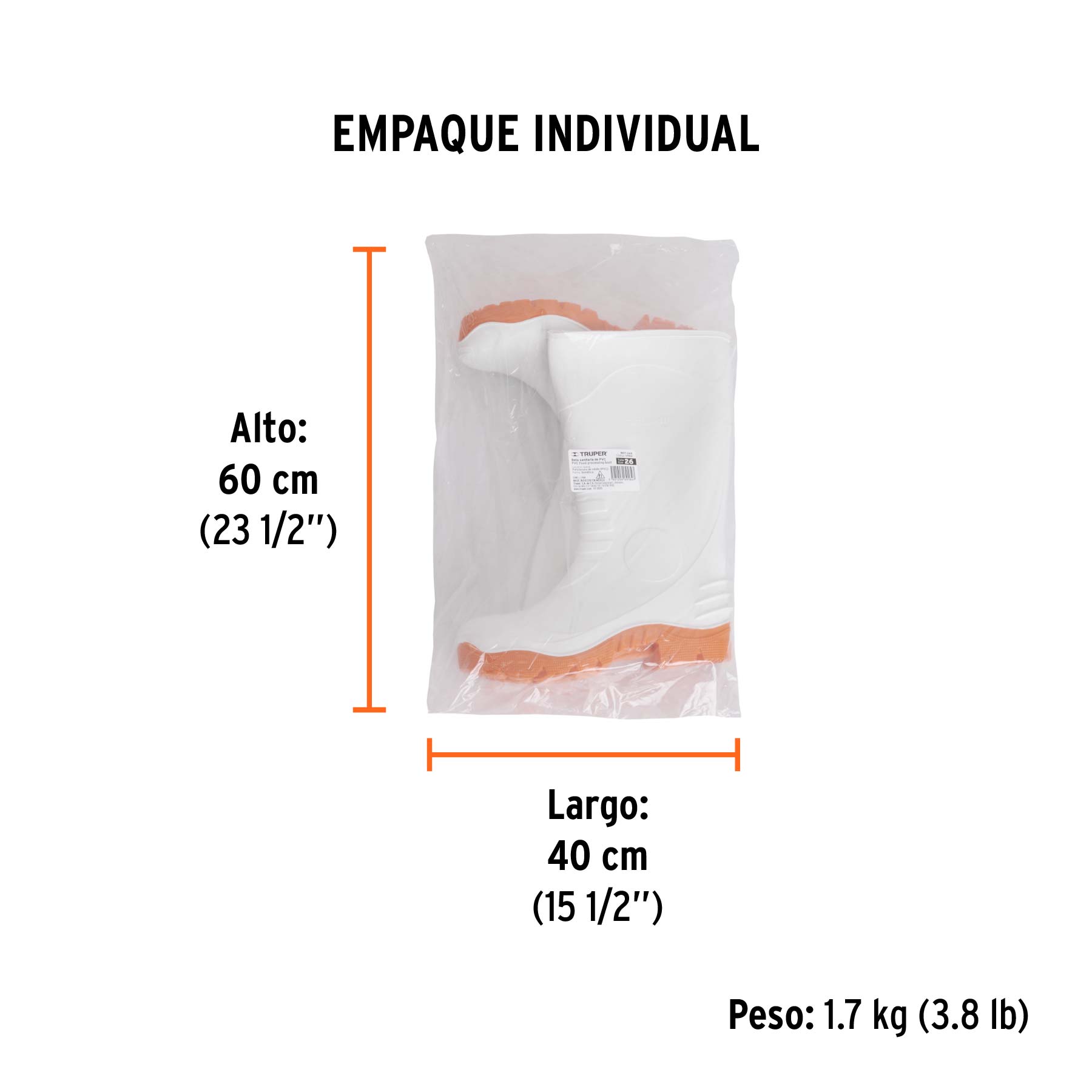 Botas sanitarias 26, TRUPER - Empaque