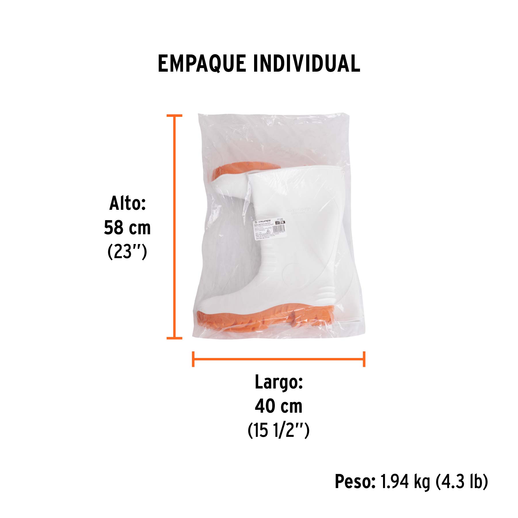 Botas sanitarias 28, TRUPER - Empaque
