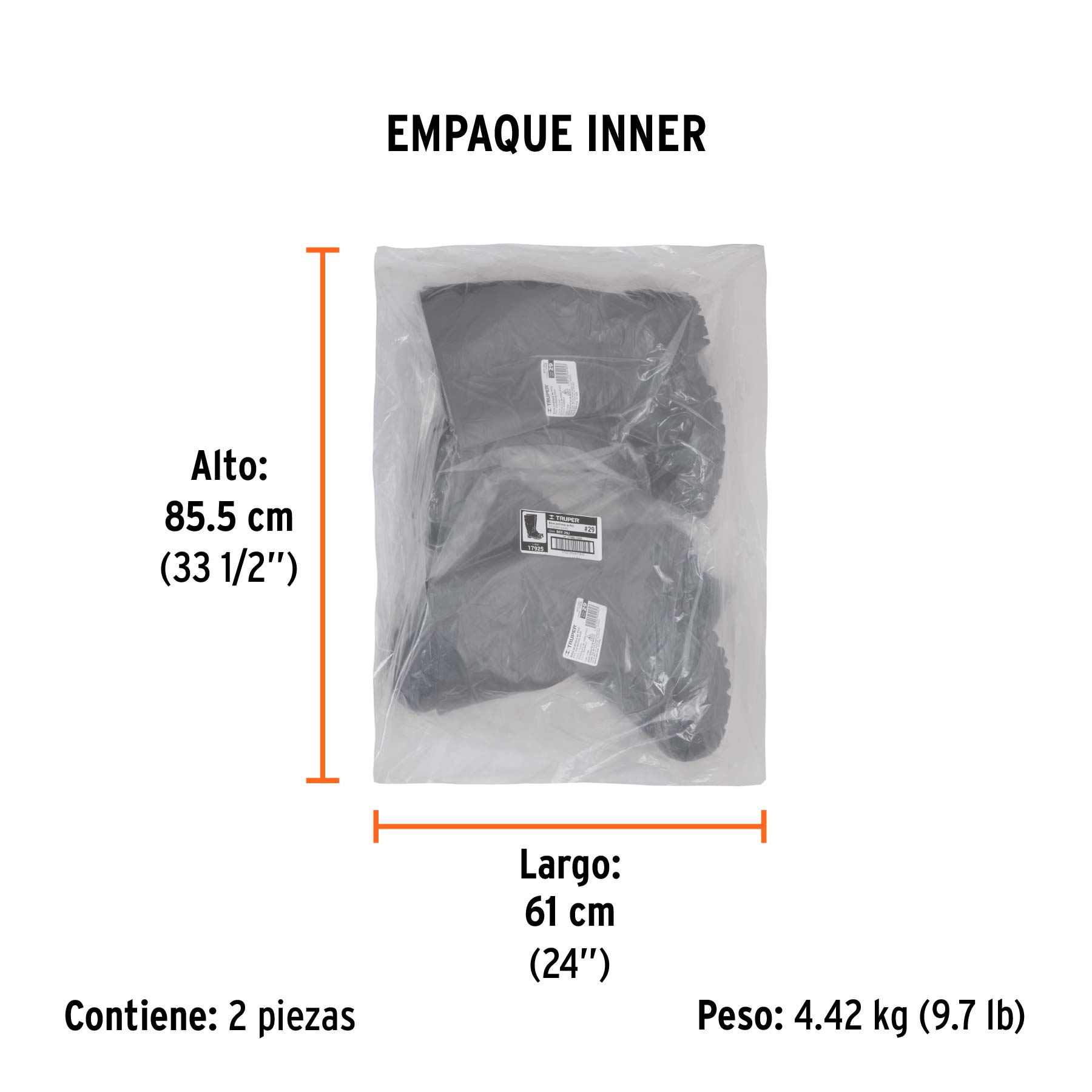 Botas jardineras 29, TRUPER - Empaque