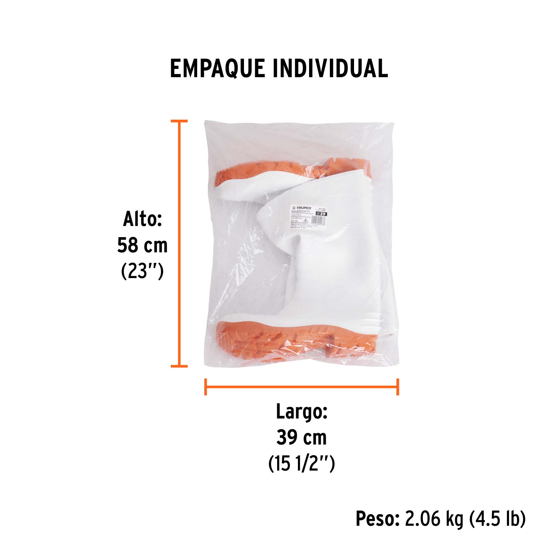 Botas sanitarias 29, TRUPER - Empaque