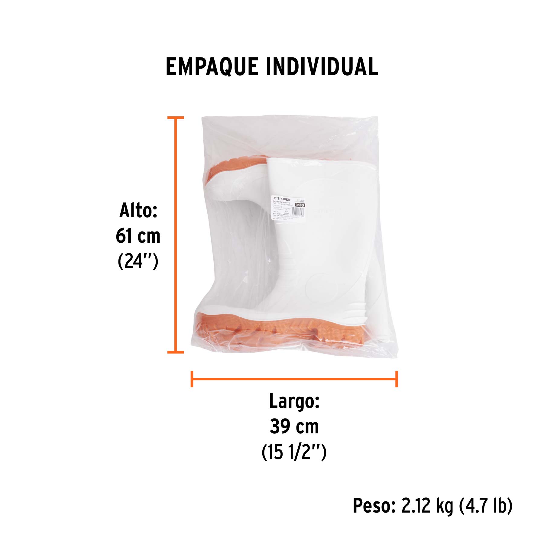 Botas sanitarias 30, TRUPER - Empaque