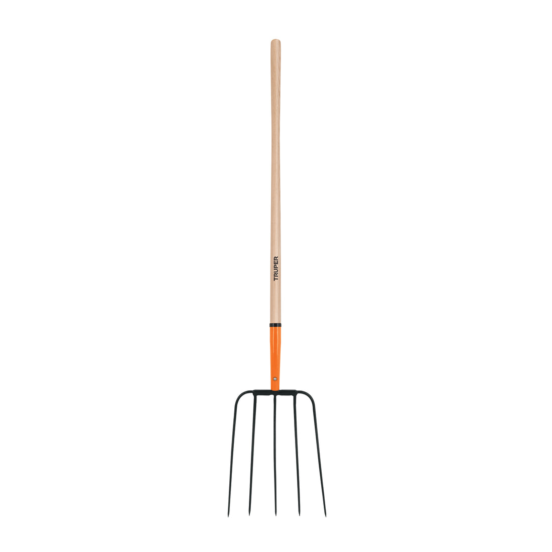 Bieldo para paja, 5 dientes, mango largo 48", cabeza grande