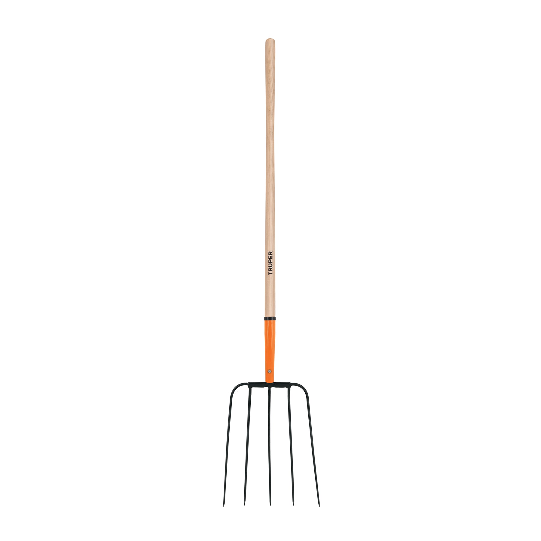 Bieldo para paja, 5 dientes, mango largo 48", cabeza grande