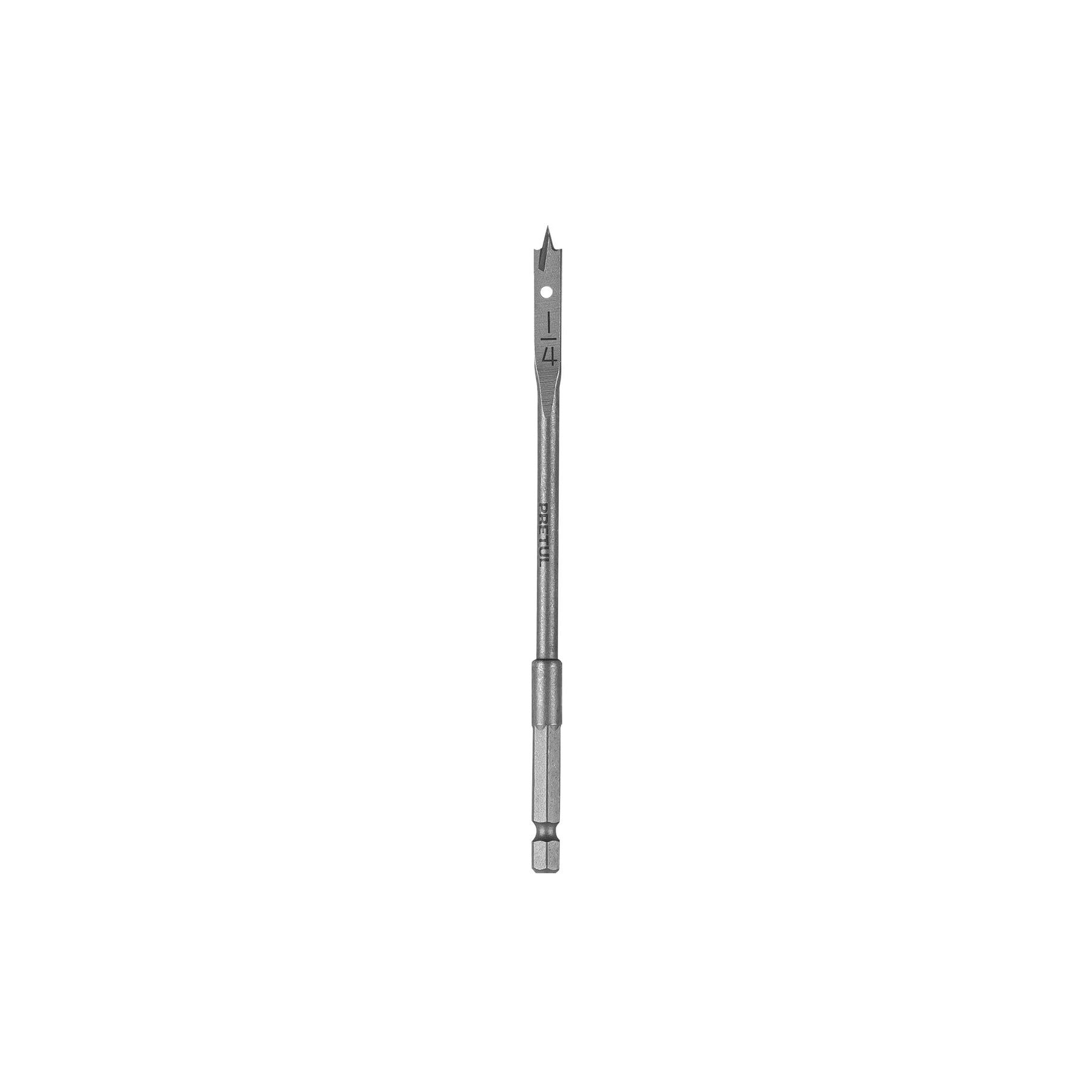 Broca plana de manita 1/4" para madera, PRETUL
