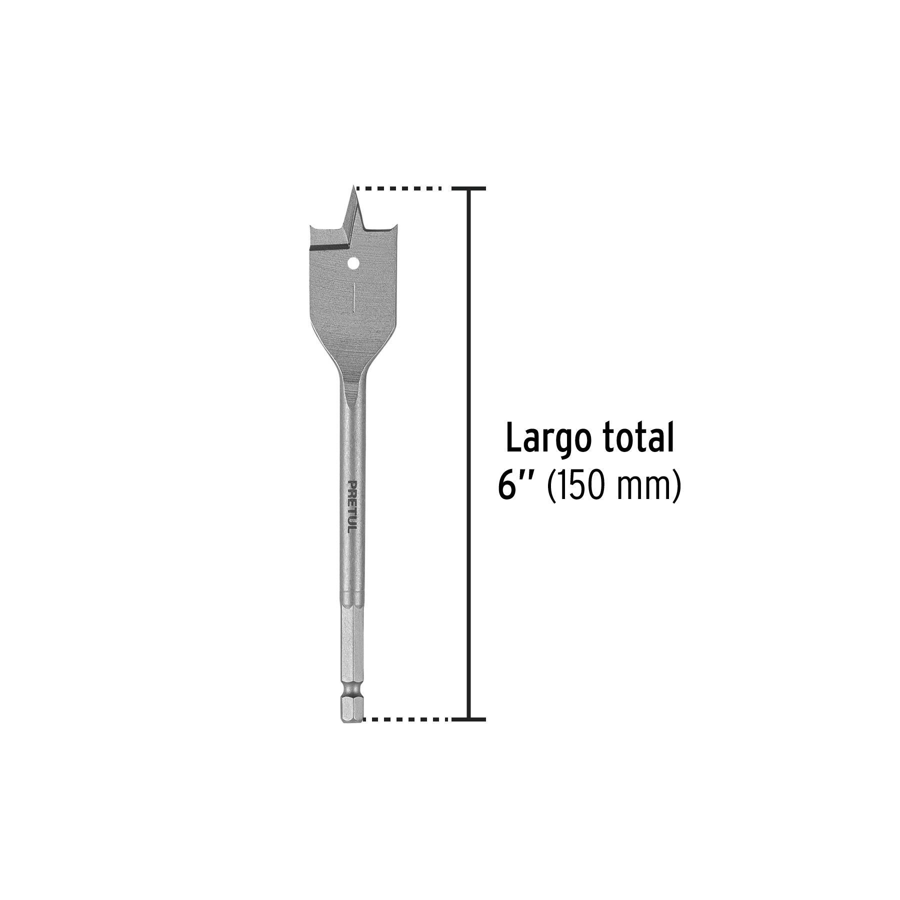 Broca plana de manita 1" para madera, PRETUL