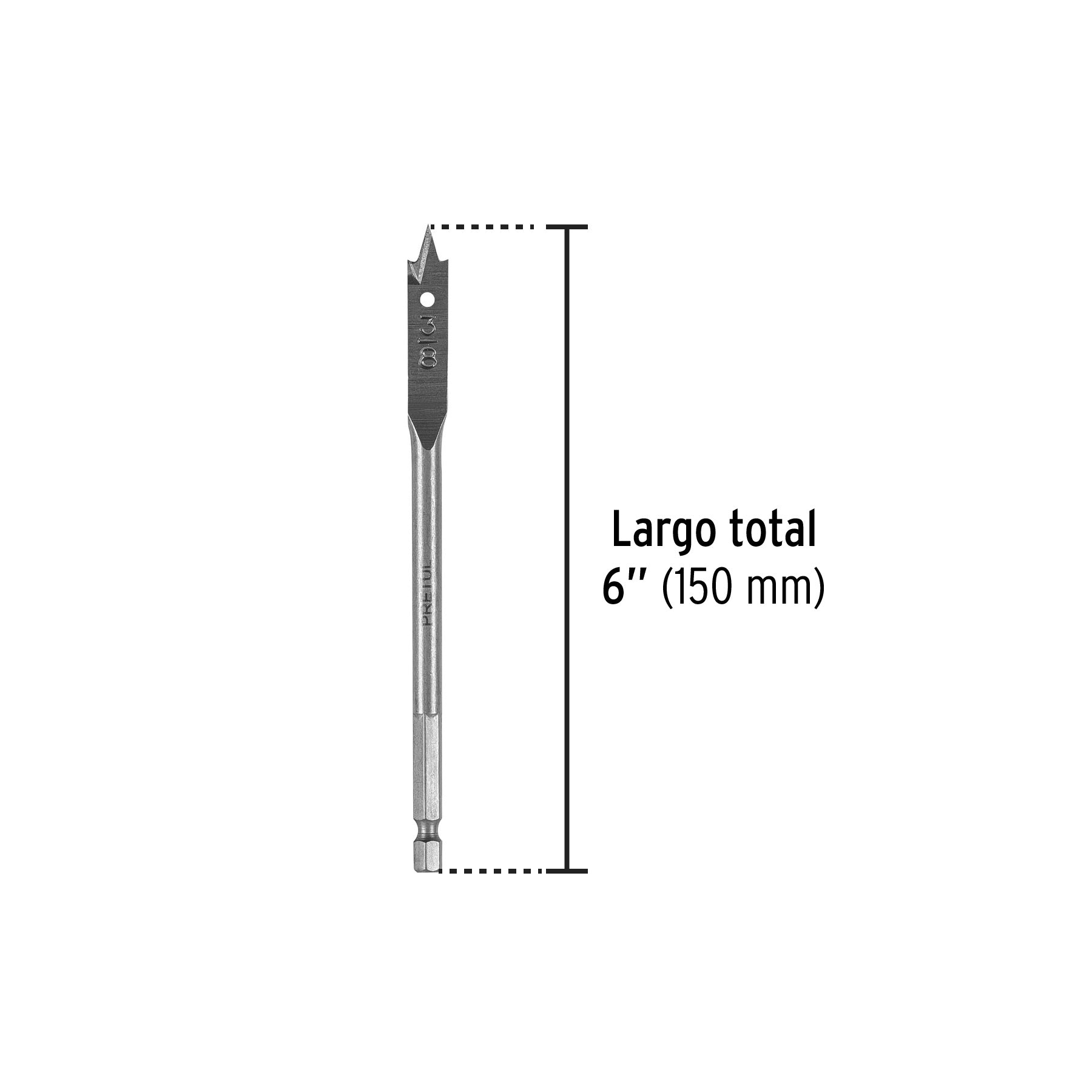 Broca plana de manita 3/8" para madera, PRETUL