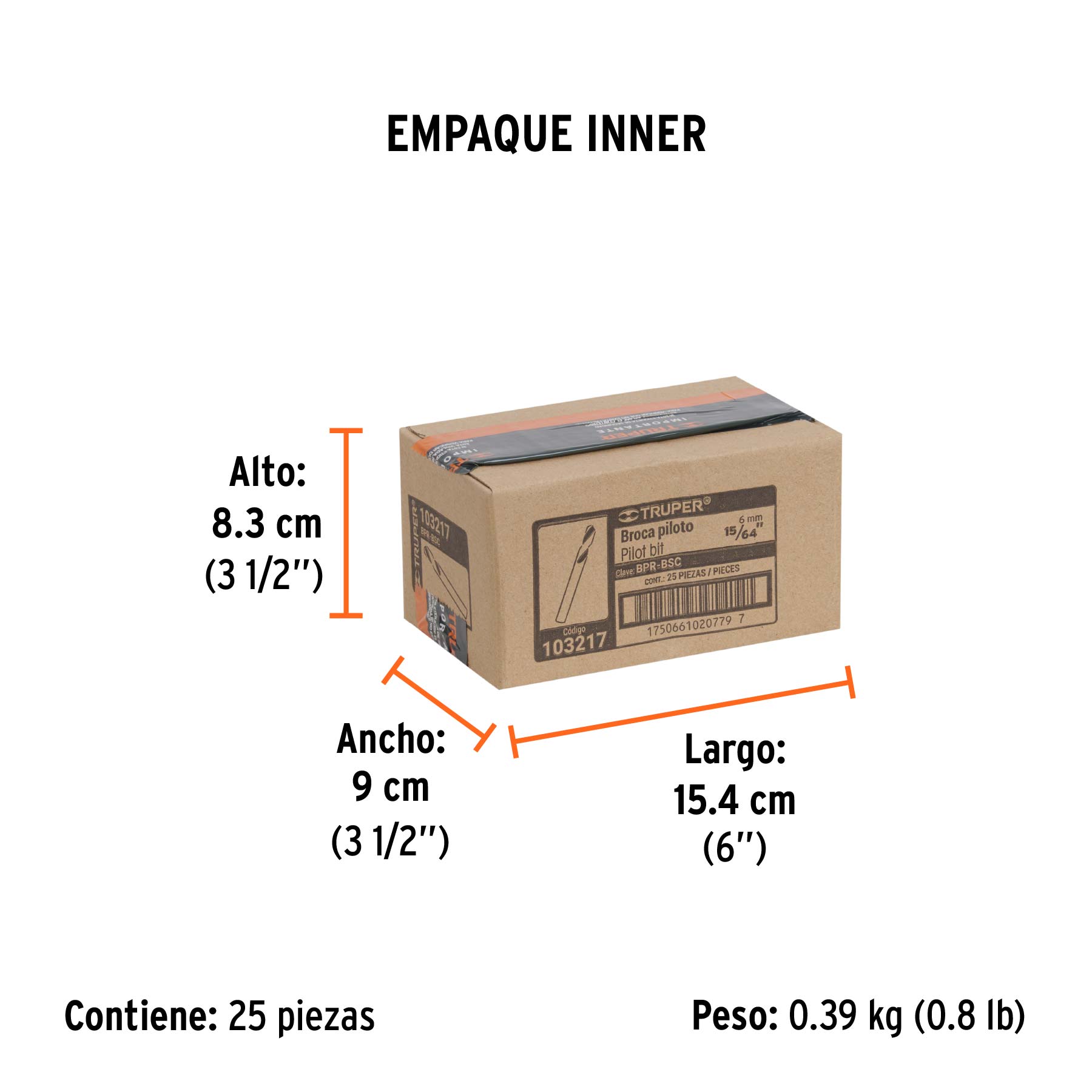 Broca piloto para brocasierras carburo de tungsteno, TRUPER - Empaque