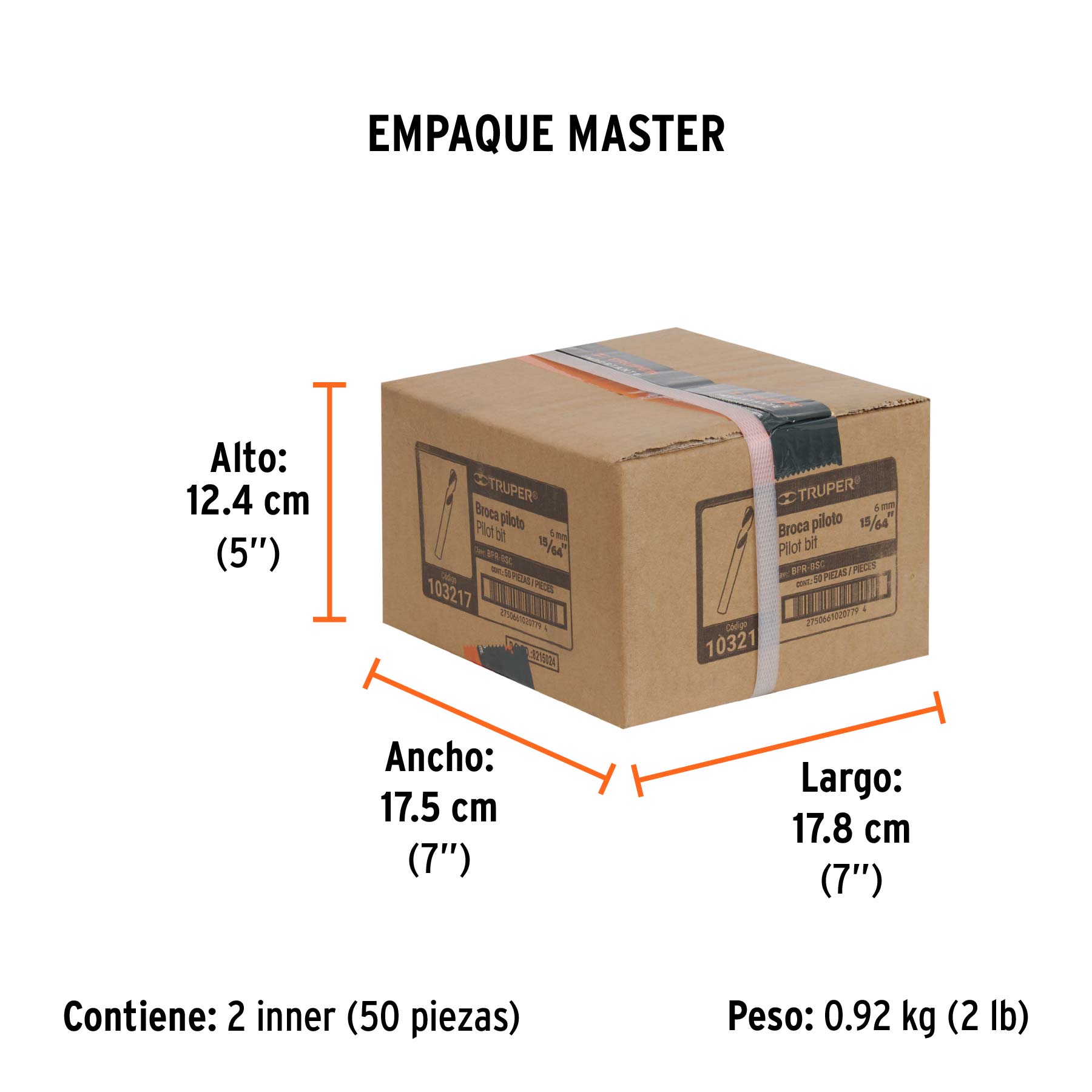Broca piloto para brocasierras carburo de tungsteno, TRUPER - Empaque