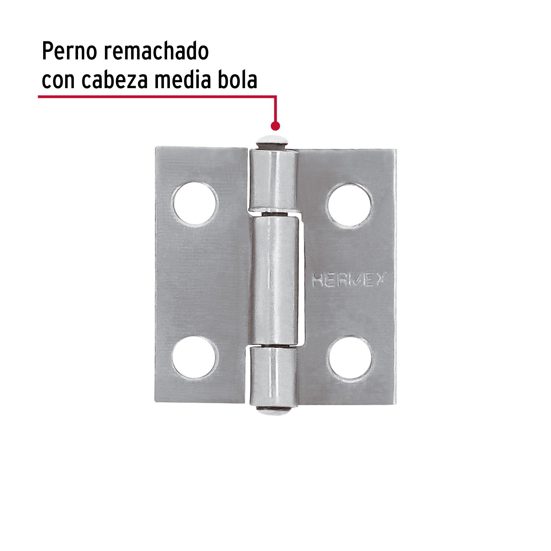 Bolsa con 2 bisagras rectangulares 1", acero pulido
