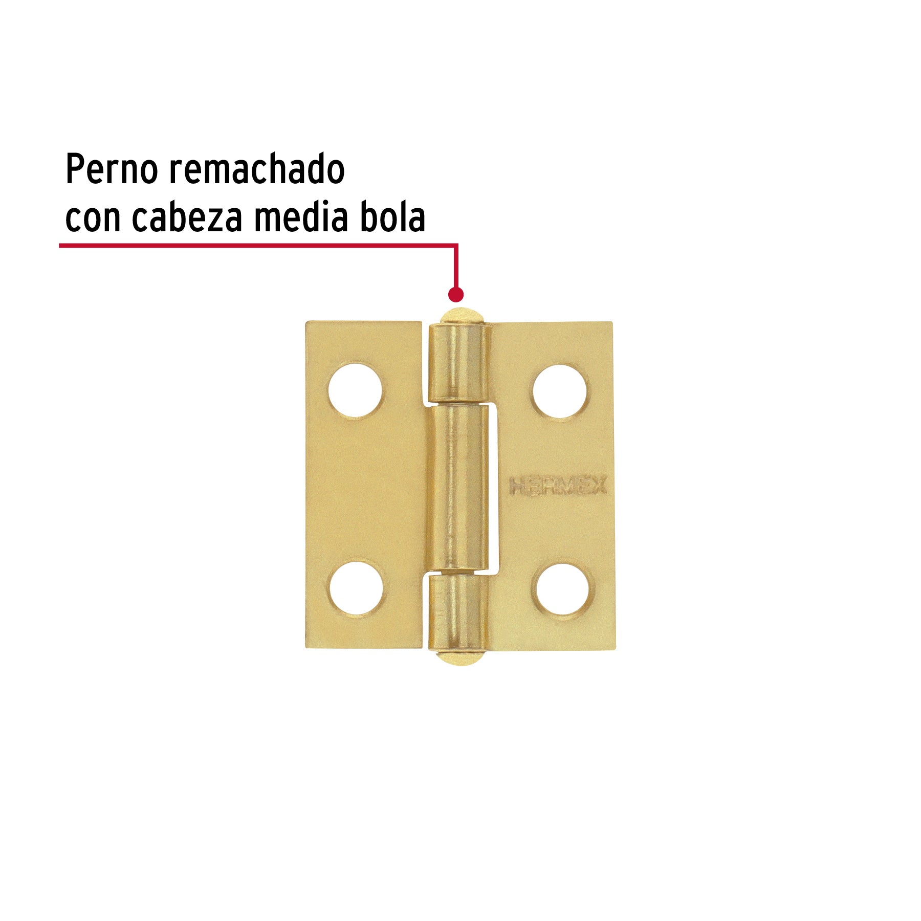 Bolsa con 2 bisagras rectangulares 1", acero latonado