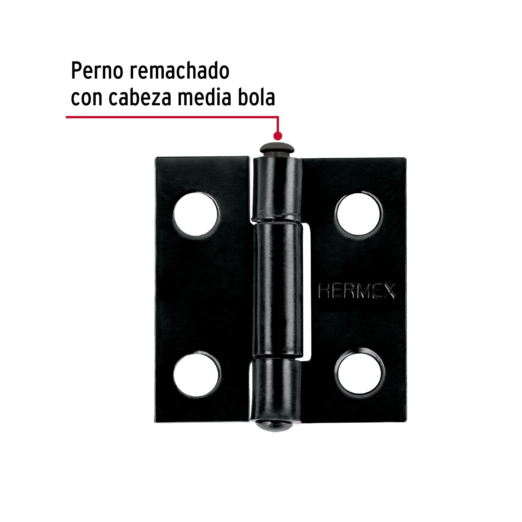 Bisagra rectangular 1" negra, HERMEX
