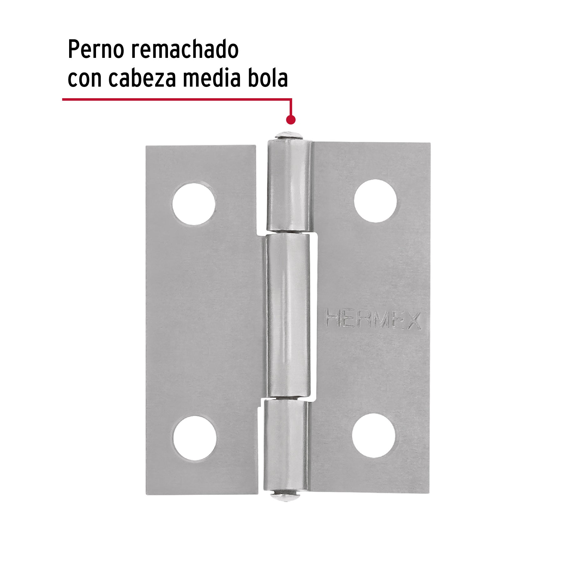 Bolsa con 2 bisagras rectangulares 1-1/2", acero pulido