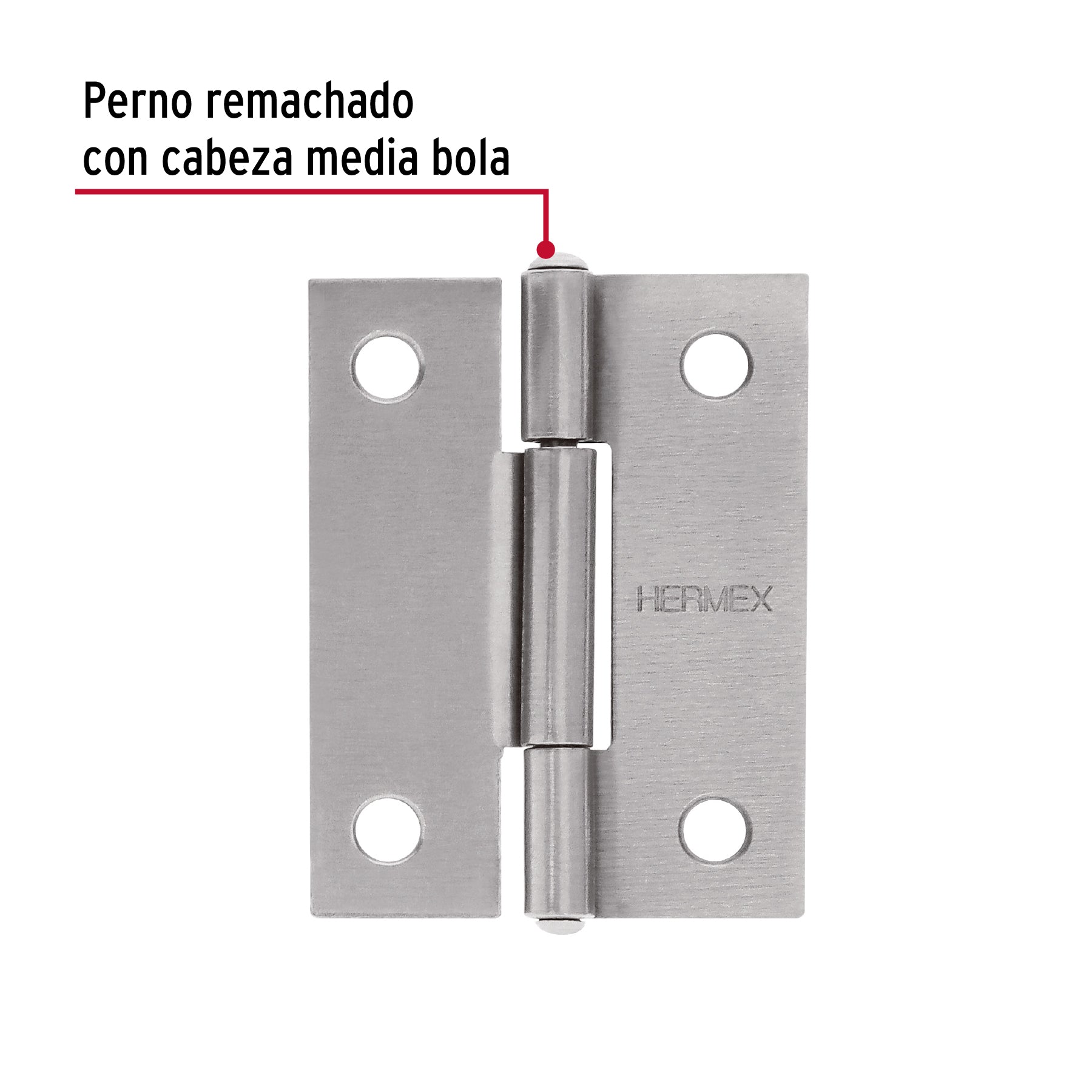 Bolsa con 2 bisagras rectangulares 2", acero pulido