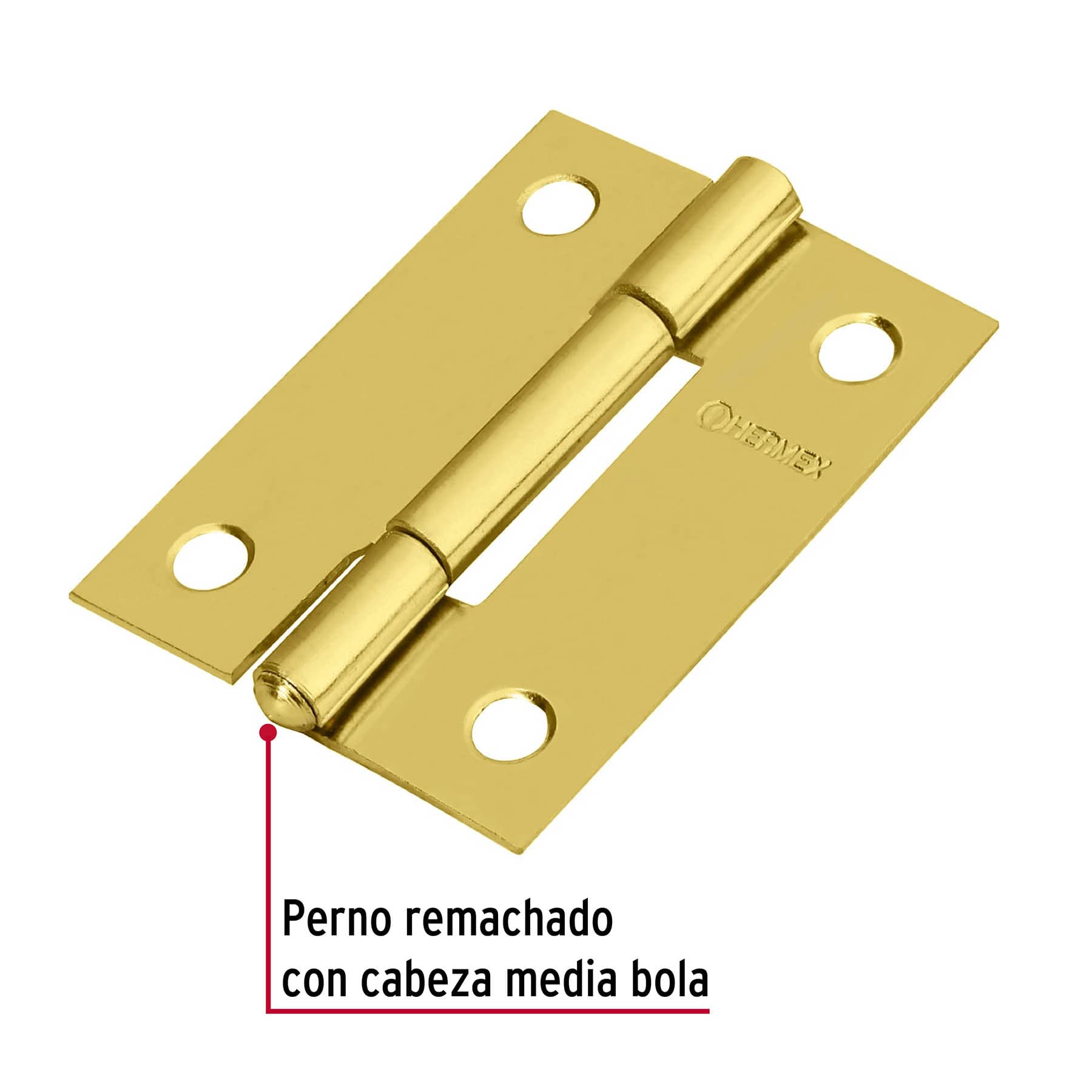 Bolsa con 2 bisagras rectangulares 2", acero latonado