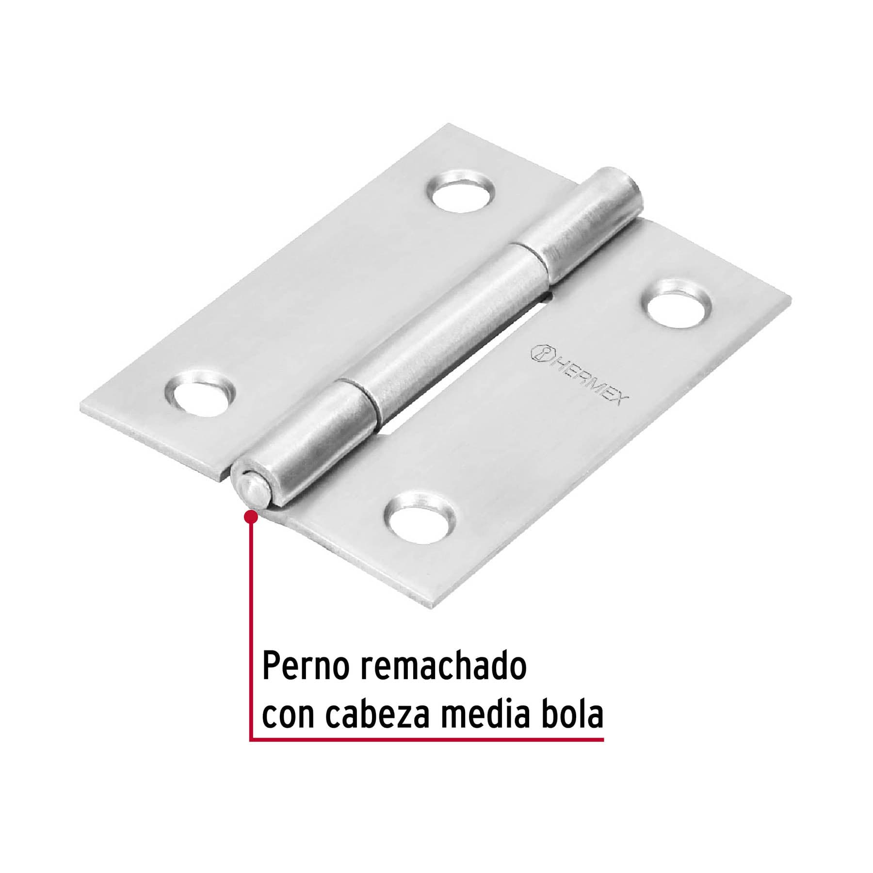 Bisagra rectangular 2" acero inoxidable, HERMEX