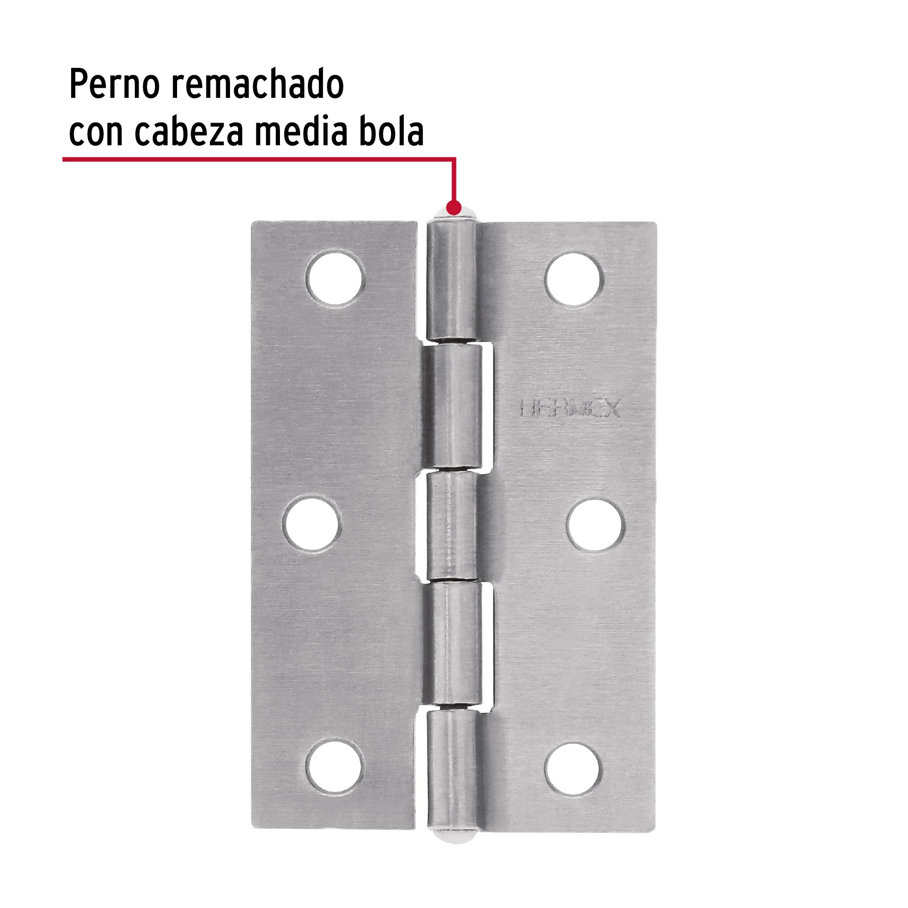 Bolsa con 2 bisagras rectangulares 2-1/2", acero pulido