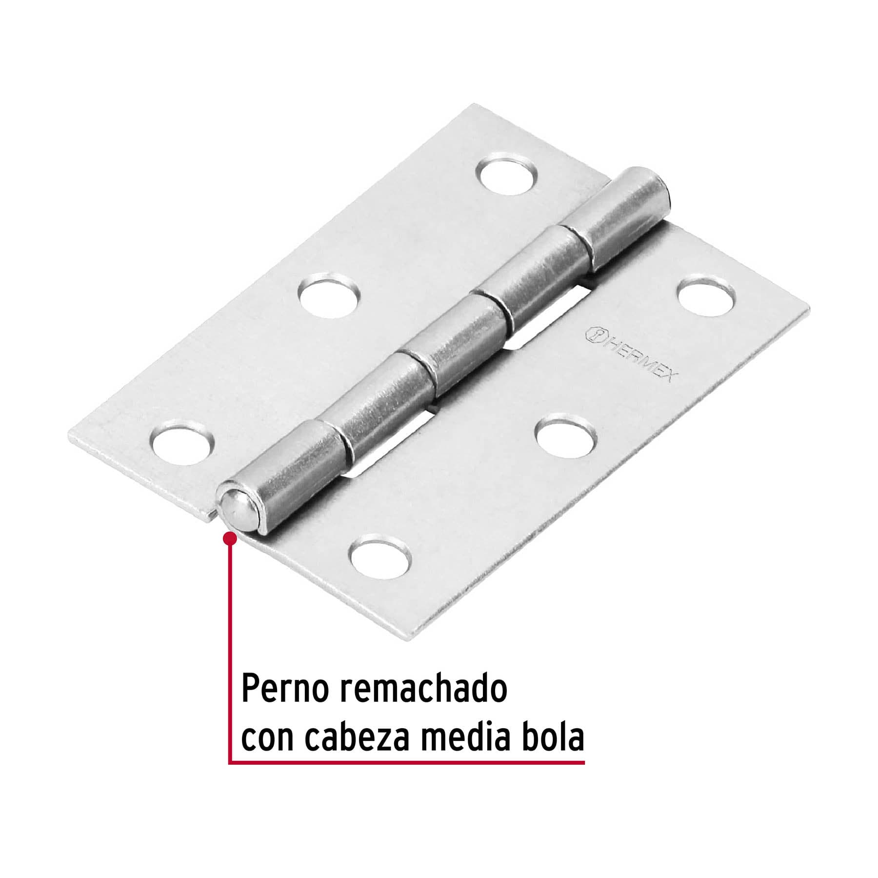 Bisagra rectangular 2-1/2" acero pulido, HERMEX