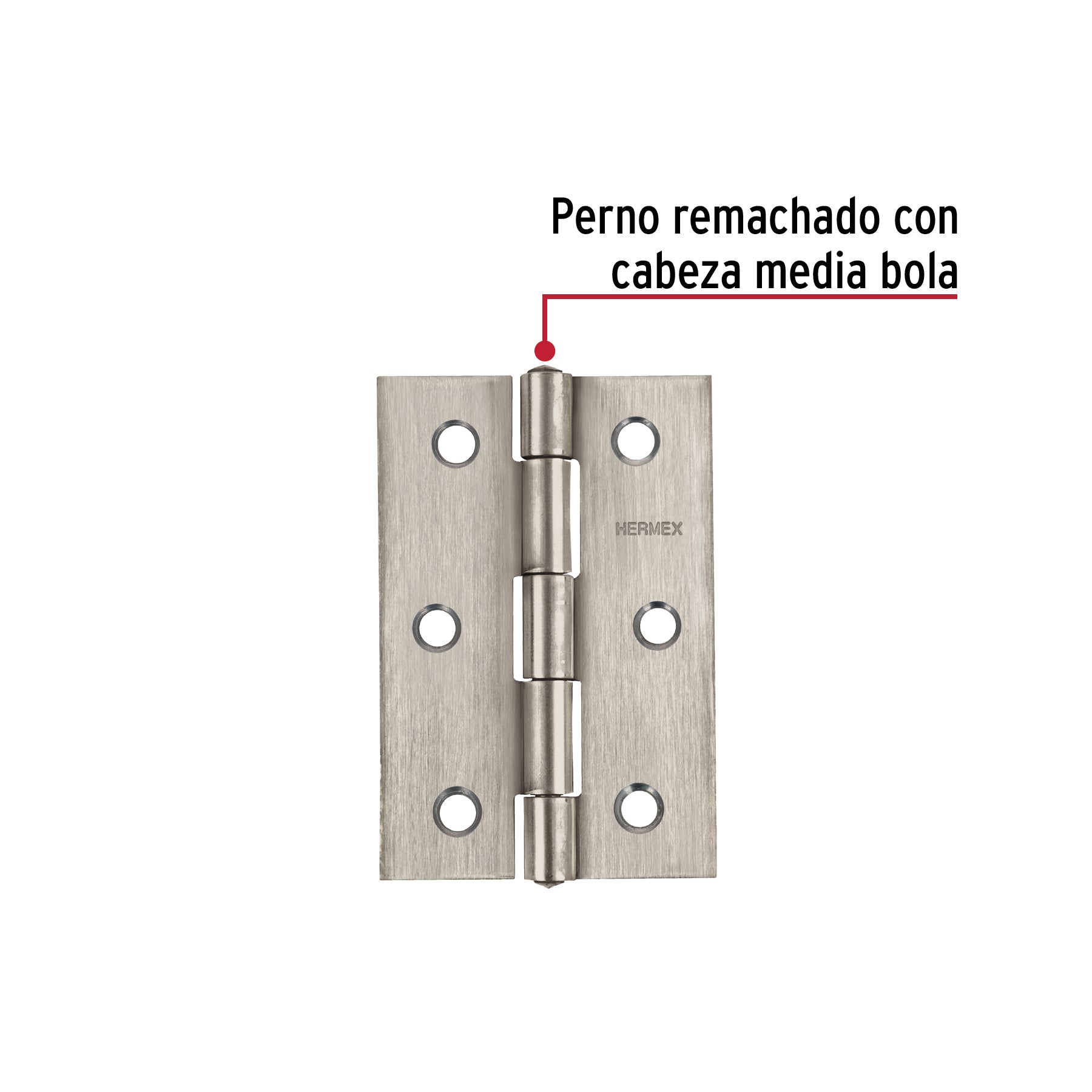 Bisagra rectangular 2-1/2" acero inoxidable, HERMEX