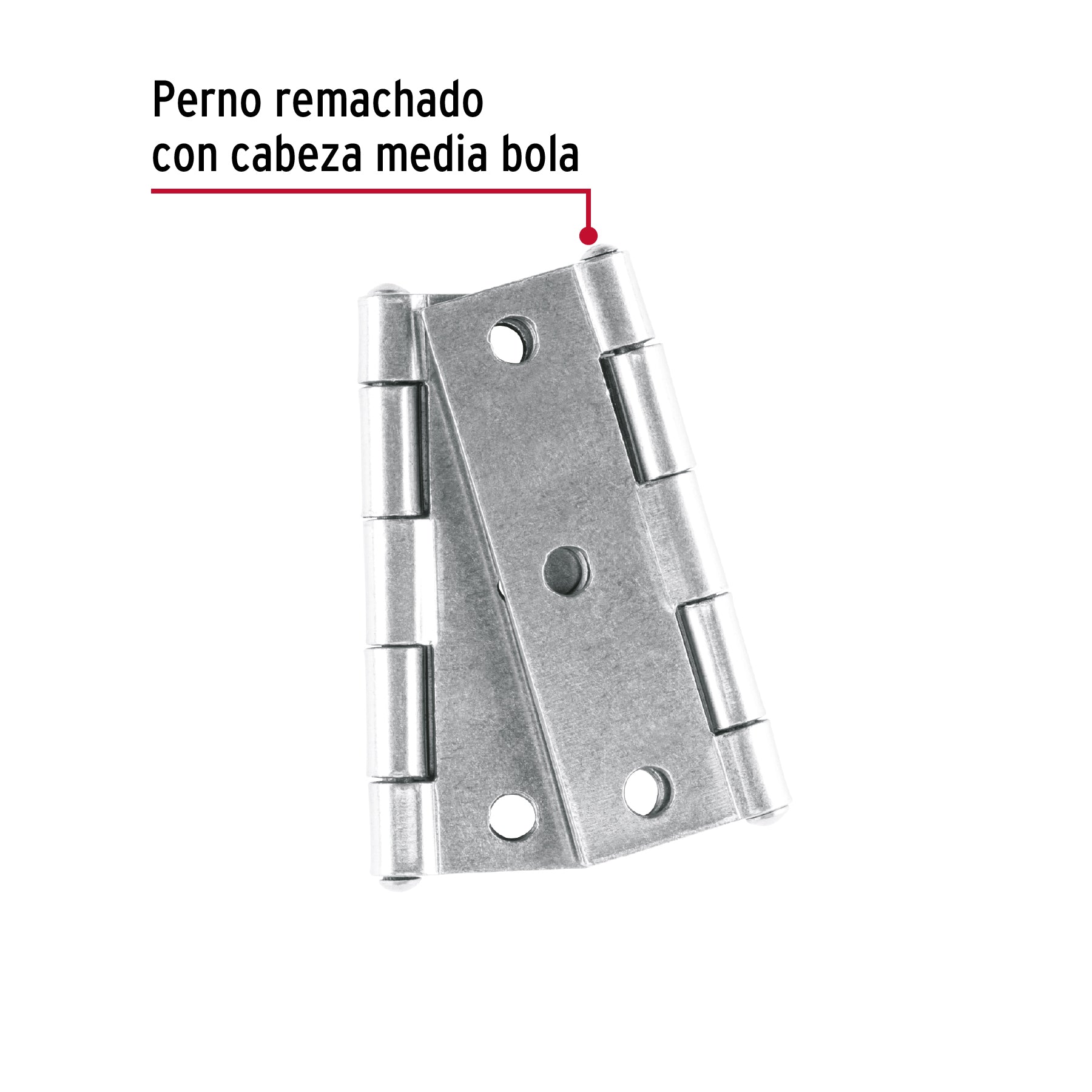 Bolsa con 2 bisagras rectangulares 3", acero pulido