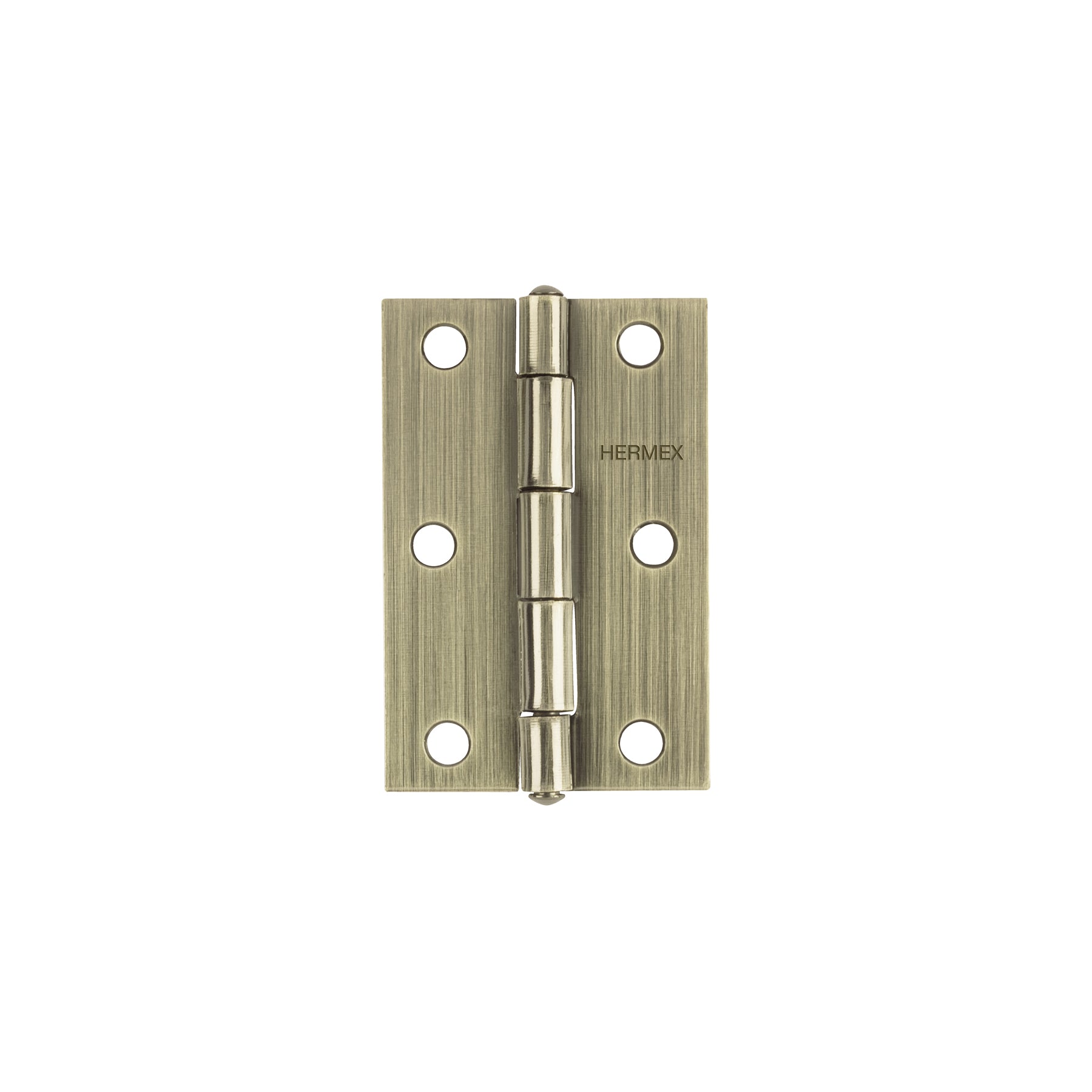 Bisagra rectangular 3" latón antiguo, HERMEX