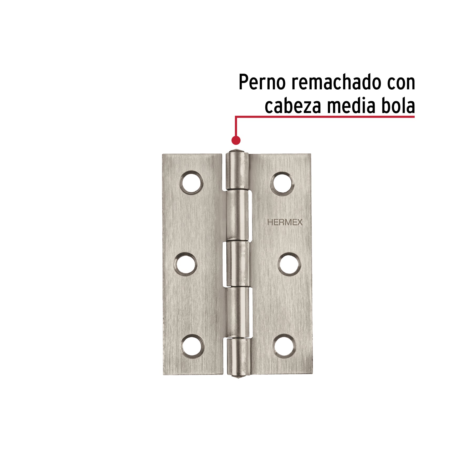 Bisagra rectangular 3" acero inoxidable, HERMEX