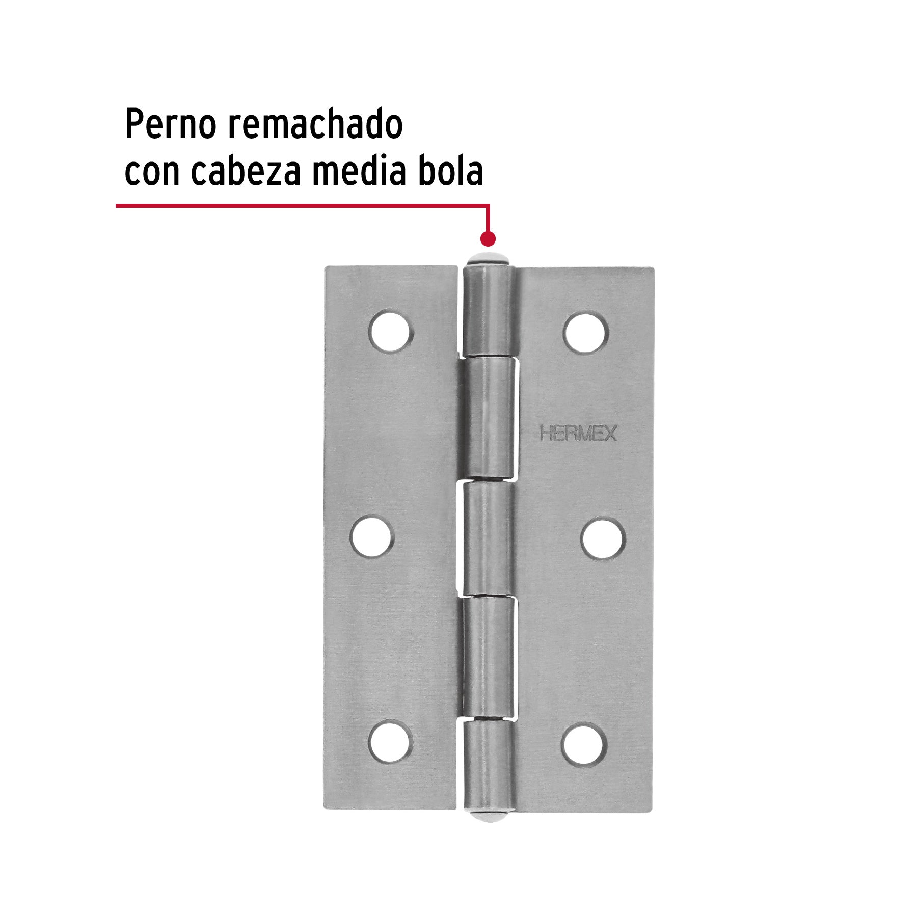 Bolsa con 2 bisagras rectangulares 3-1/2", acero pulido