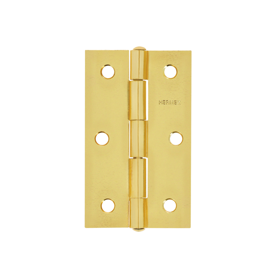 Bisagra rectangular 3-1/2" acero latonado, HERMEX