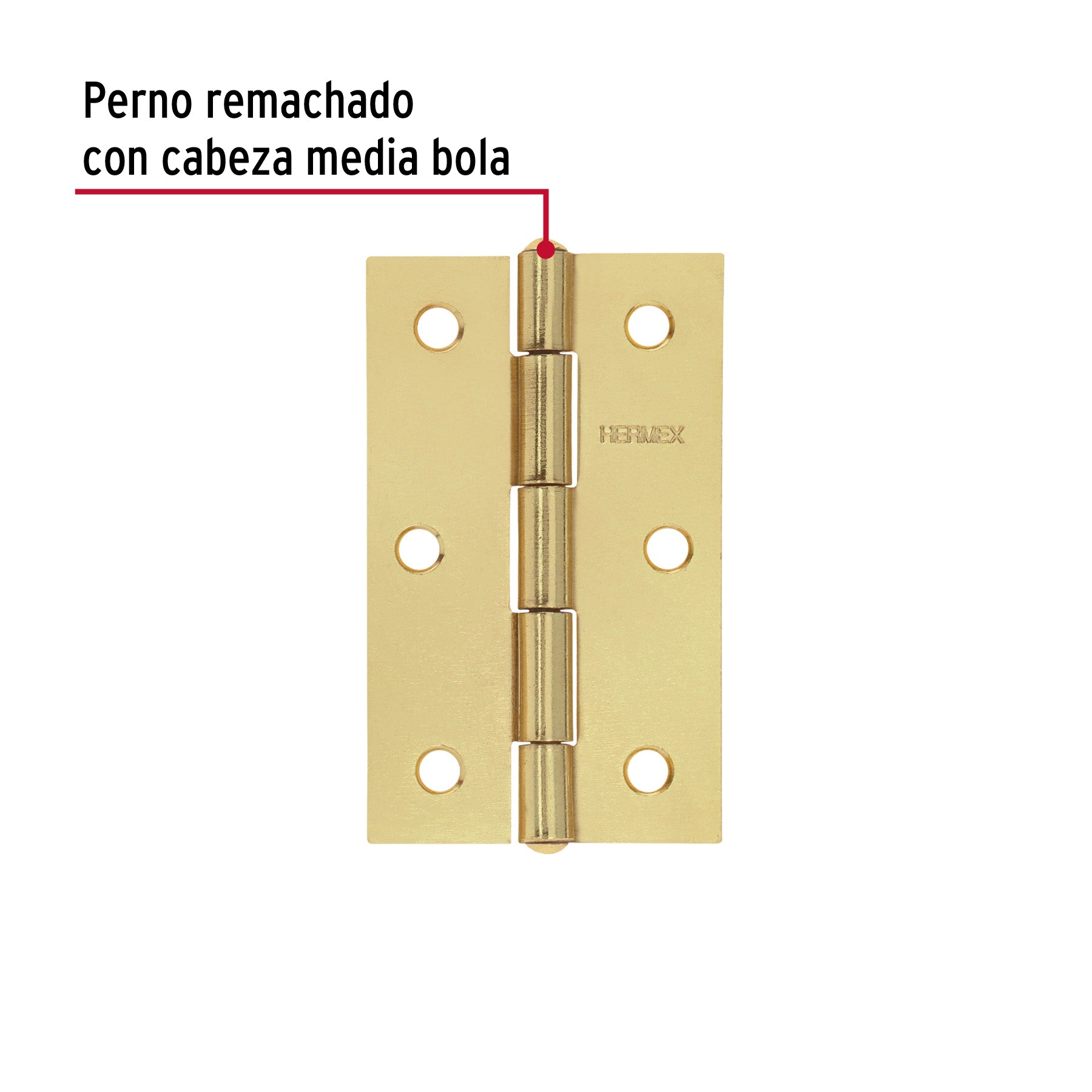 Bolsa con 2 bisagras rectangulares 3-1/2", acero latonado