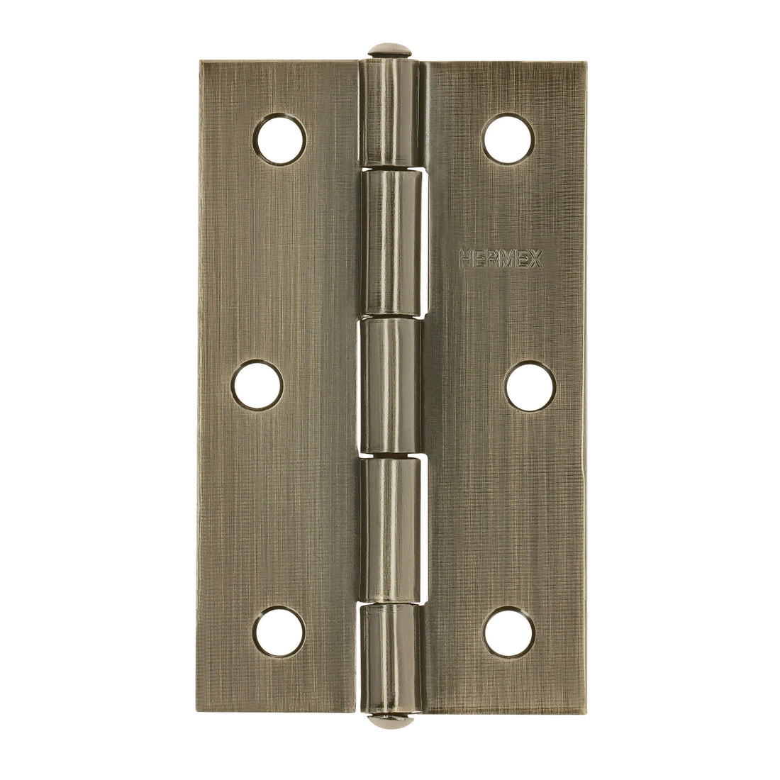 Bisagra rectangular 3-1/2" latón antiguo, HERMEX