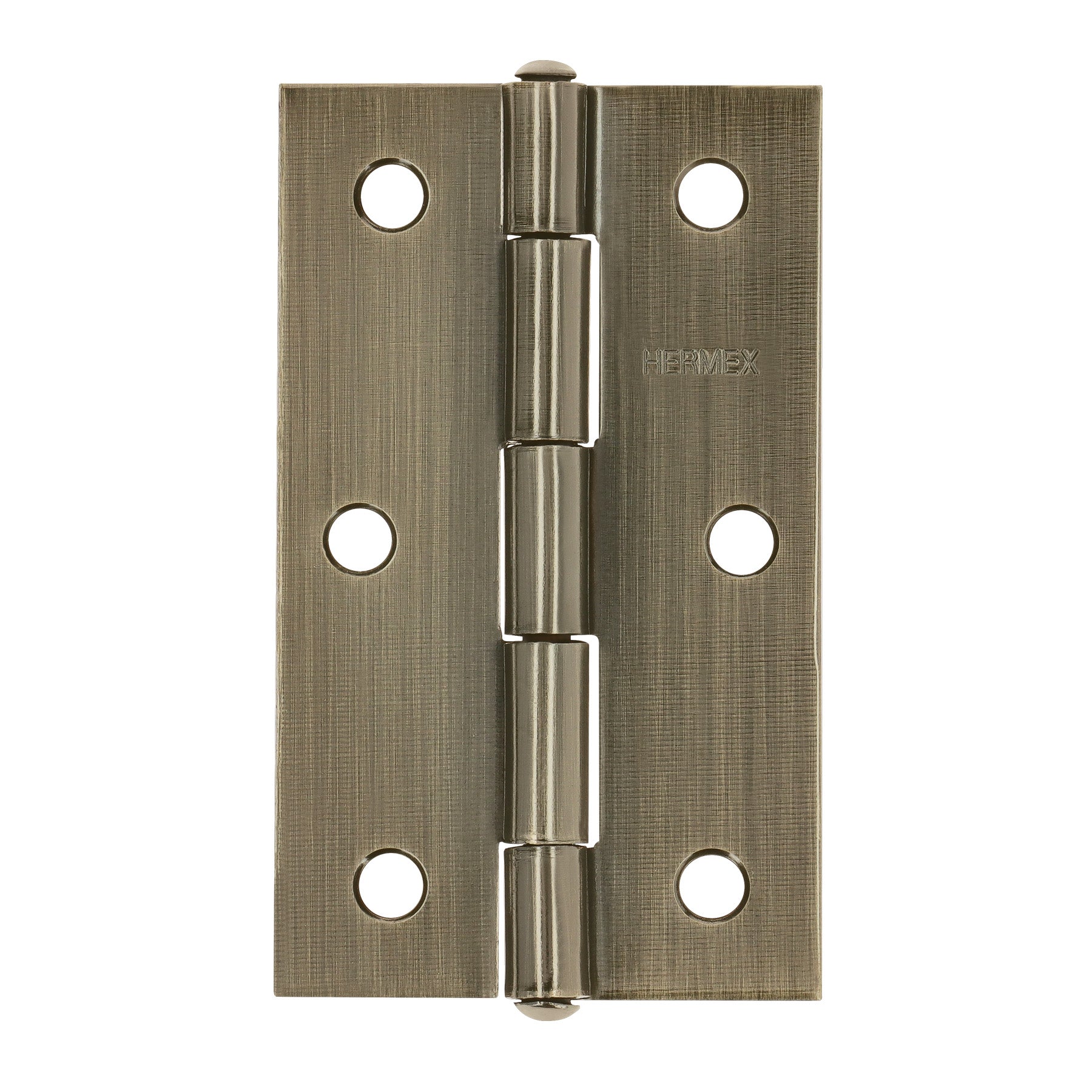 Bisagra rectangular 3-1/2" latón antiguo, HERMEX
