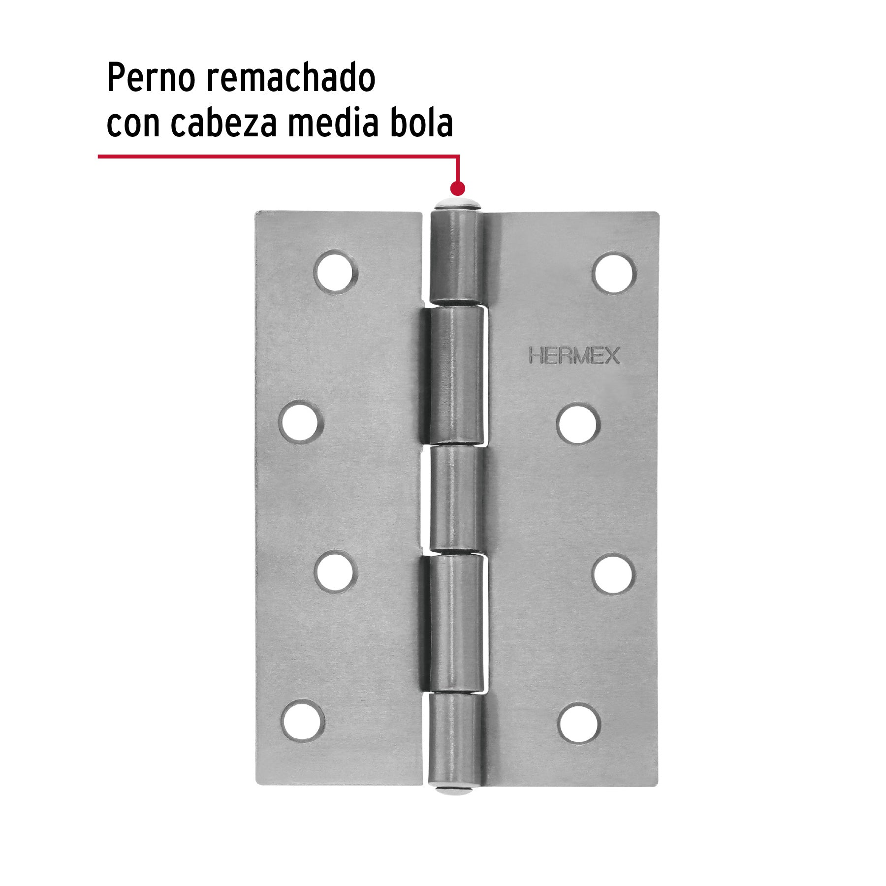 Bolsa con 2 bisagras rectangulares 4", acero pulido