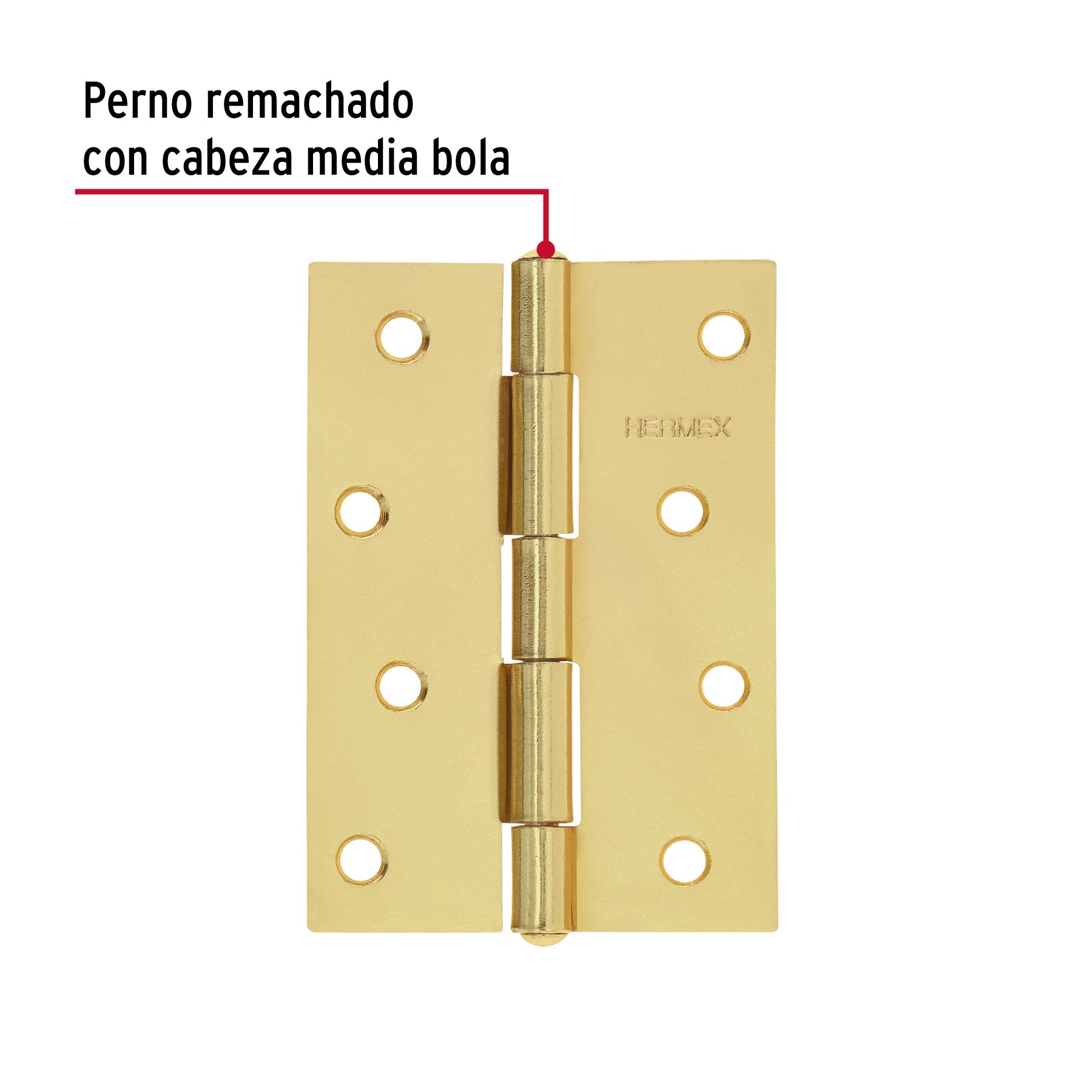 Bolsa con 2 bisagras rectangulares 4", acero latonado