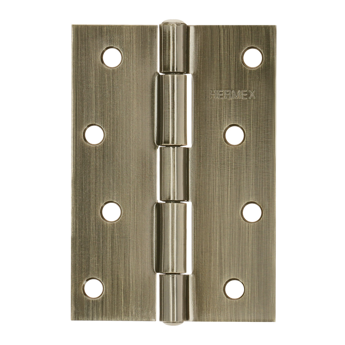 Bisagra rectangular 4" latón antiguo, HERMEX