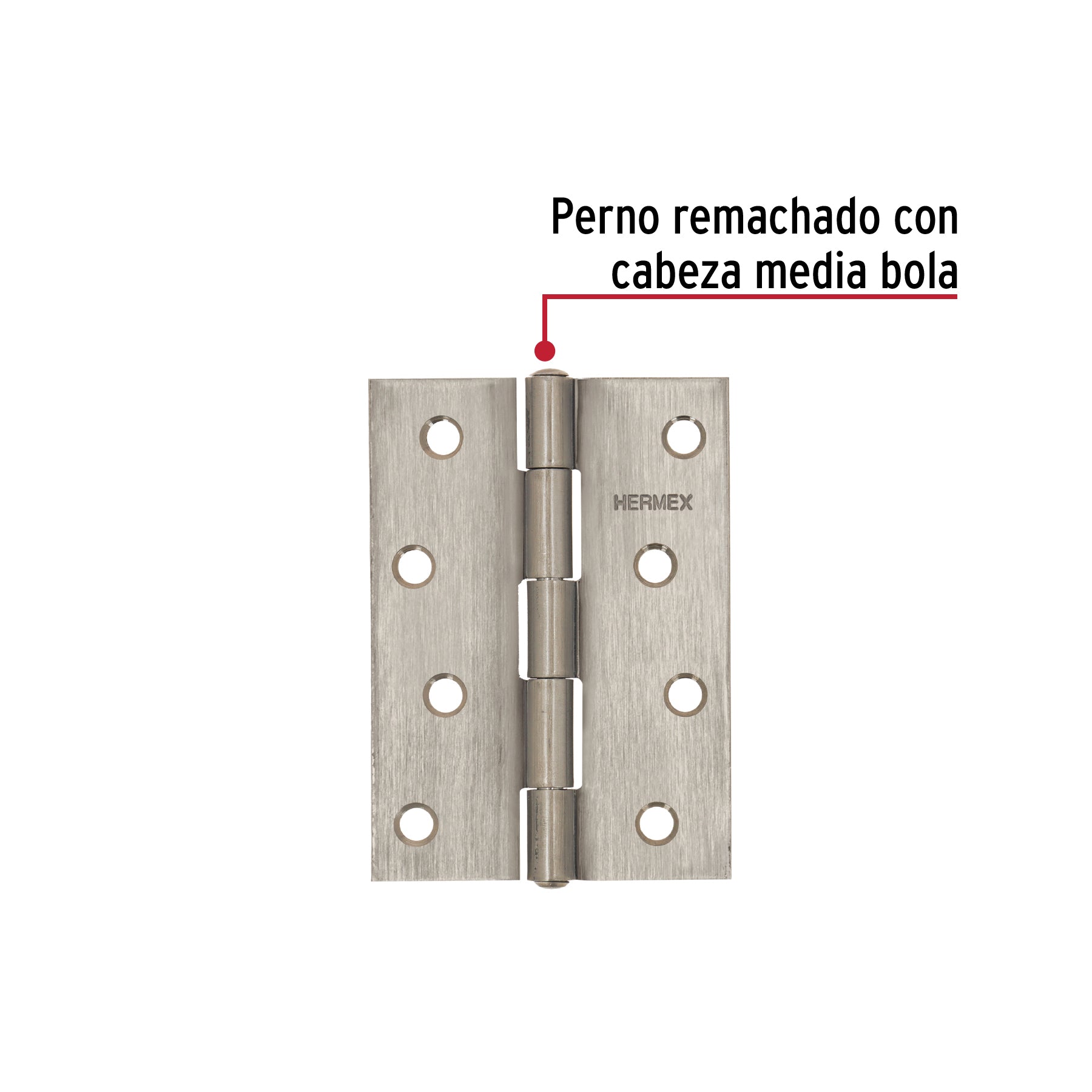 Bisagra rectangular 4" acero inoxidable, HERMEX