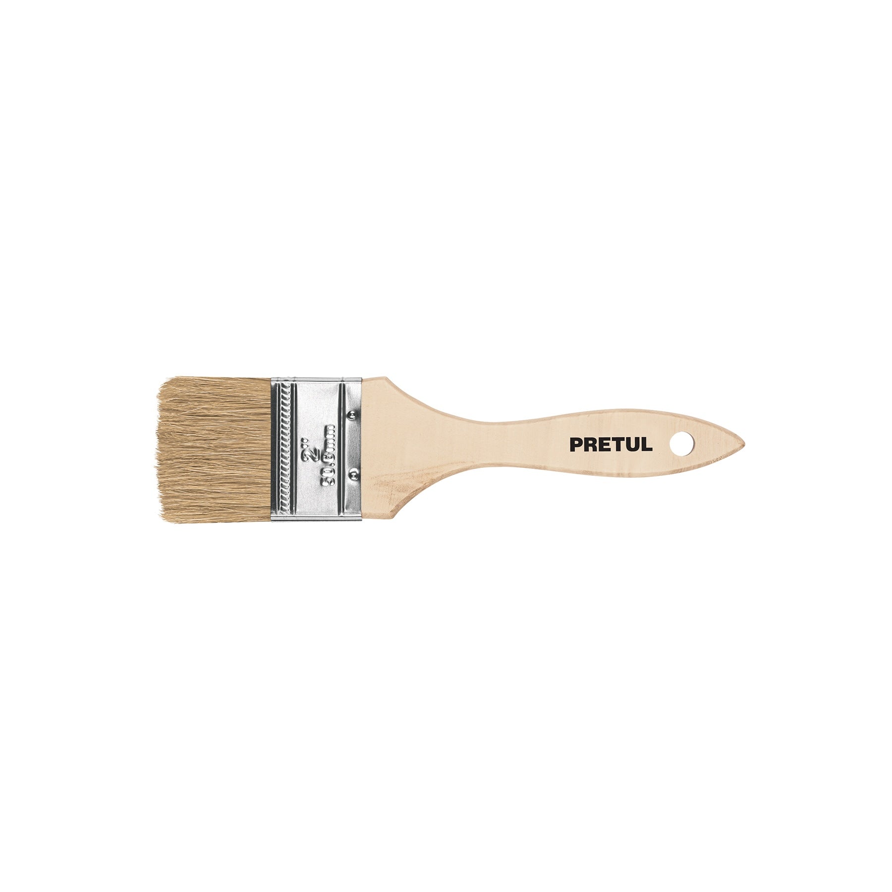 Brocha uso general de 2" con mango de madera, PRETUL