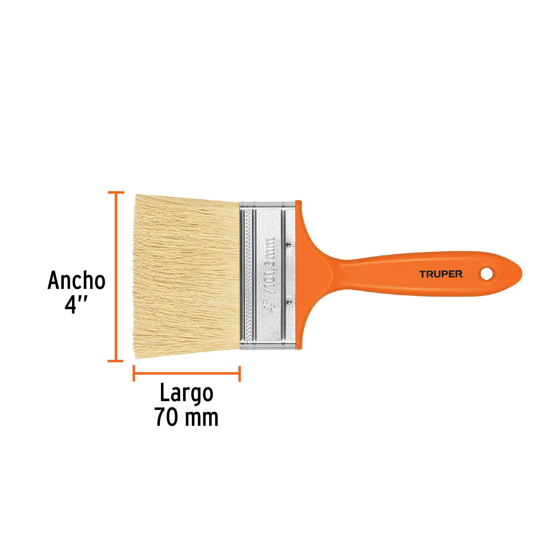Brocha para encalar e impermeabilizar de 4", mango plástico