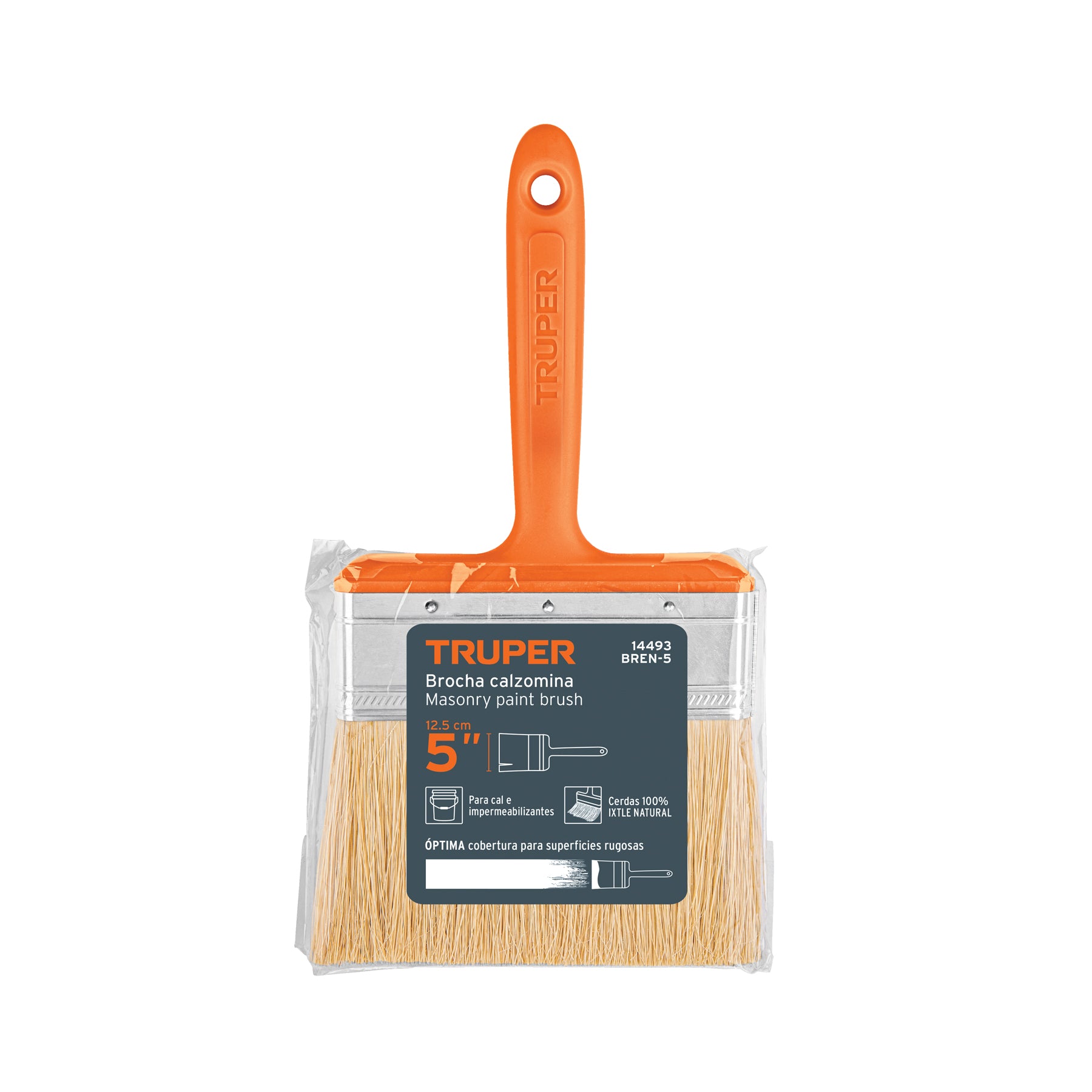 Brocha para encalar e impermeabilizar de 5", mango plástico