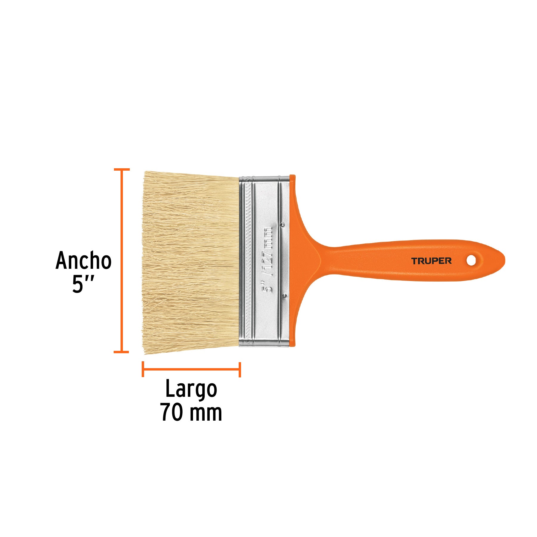 Brocha para encalar e impermeabilizar de 5", mango plástico