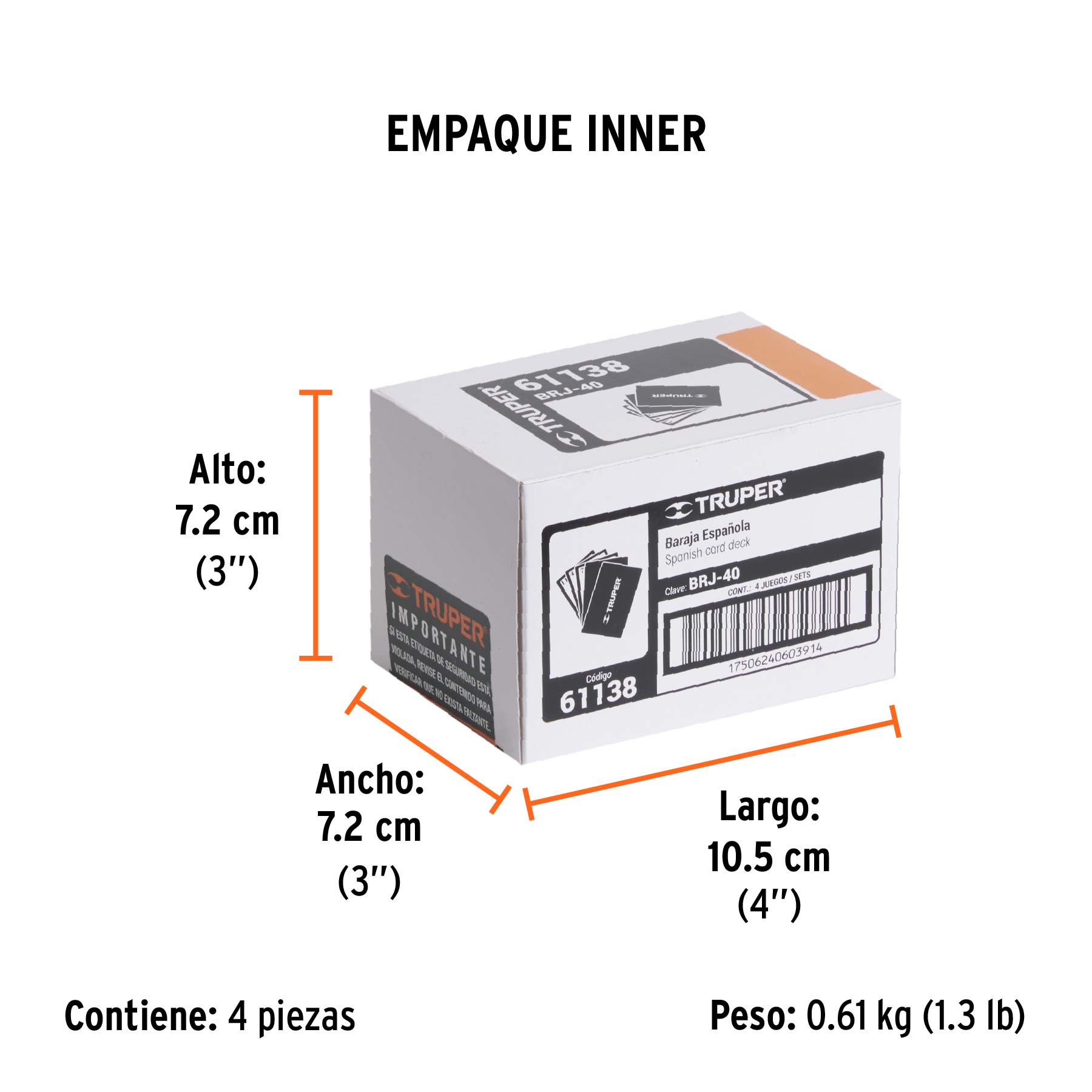 Baraja española de 40 cartas, TRUPER - Empaque