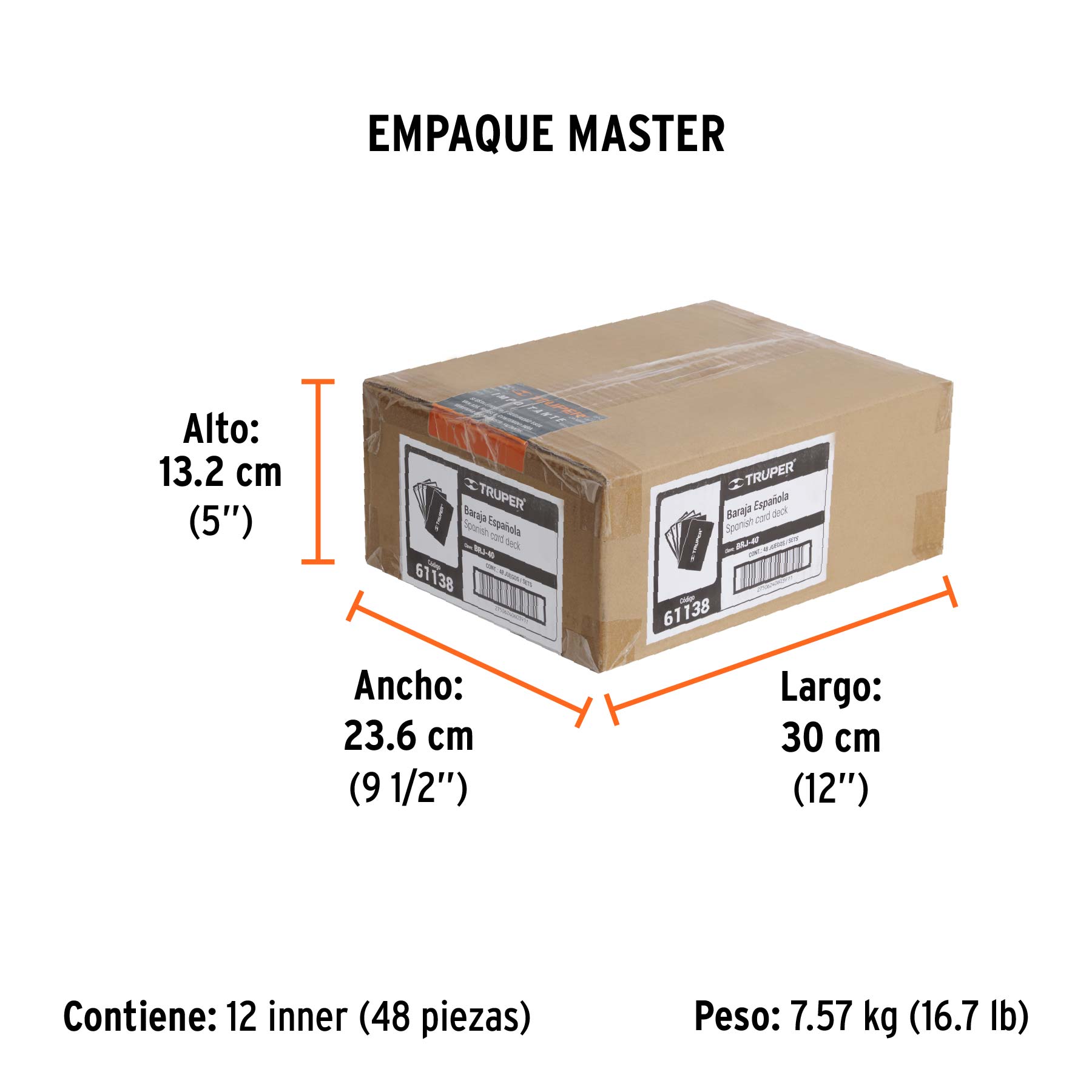 Baraja española de 40 cartas, TRUPER - Empaque