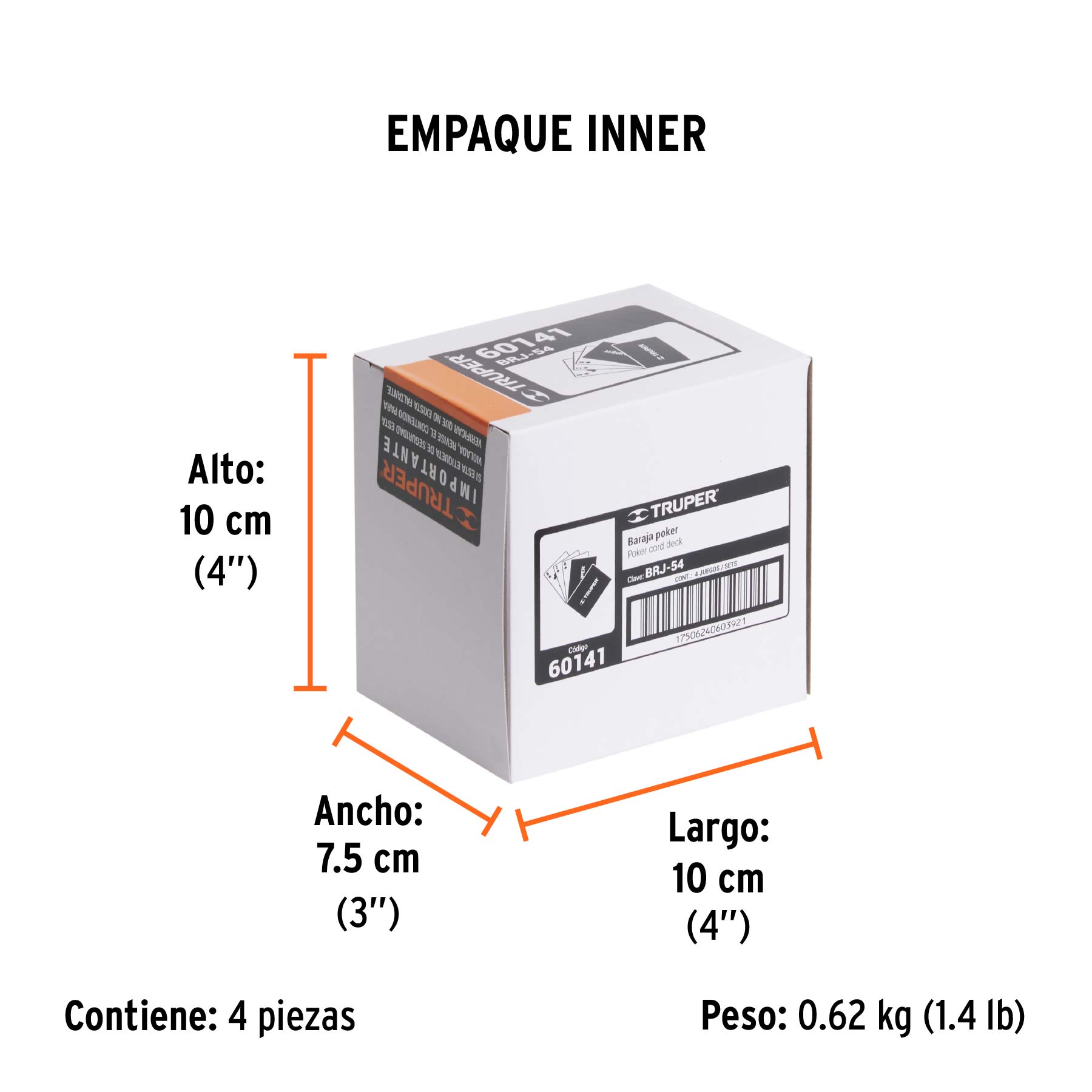 Baraja póker de 54 cartas, TRUPER - Empaque