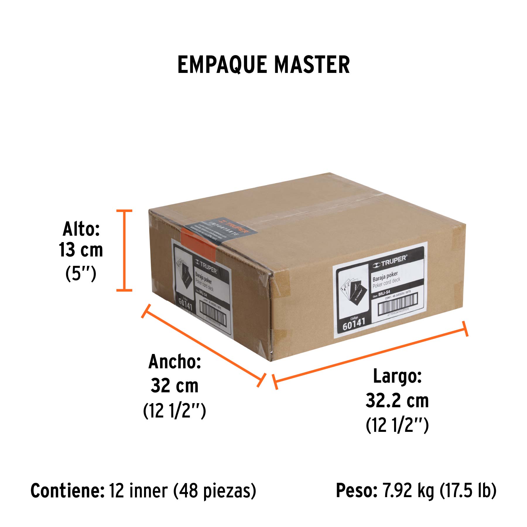 Baraja póker de 54 cartas, TRUPER - Empaque