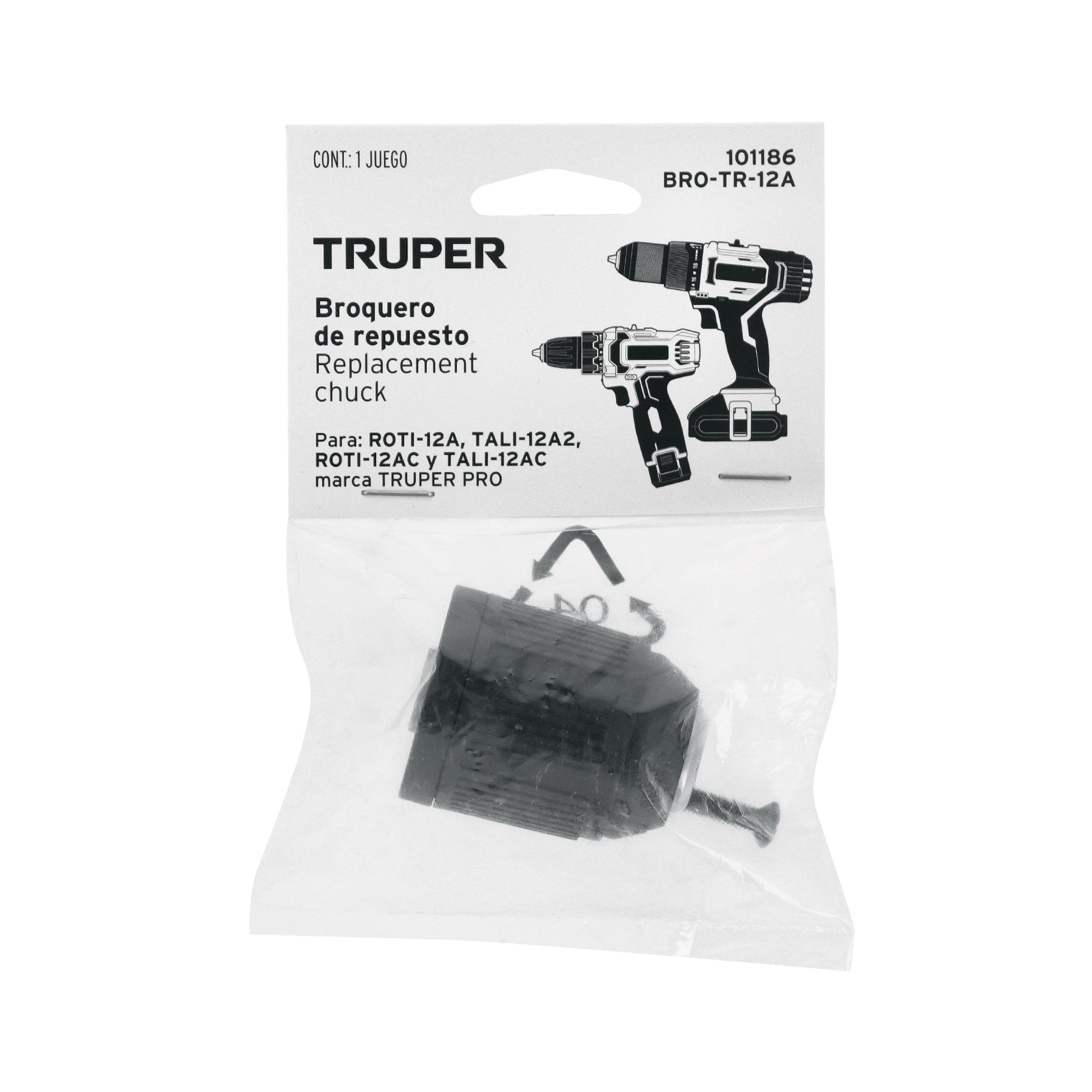 Broquero 3/8" sin llave, para máquinas inalámbricas, TRUPER